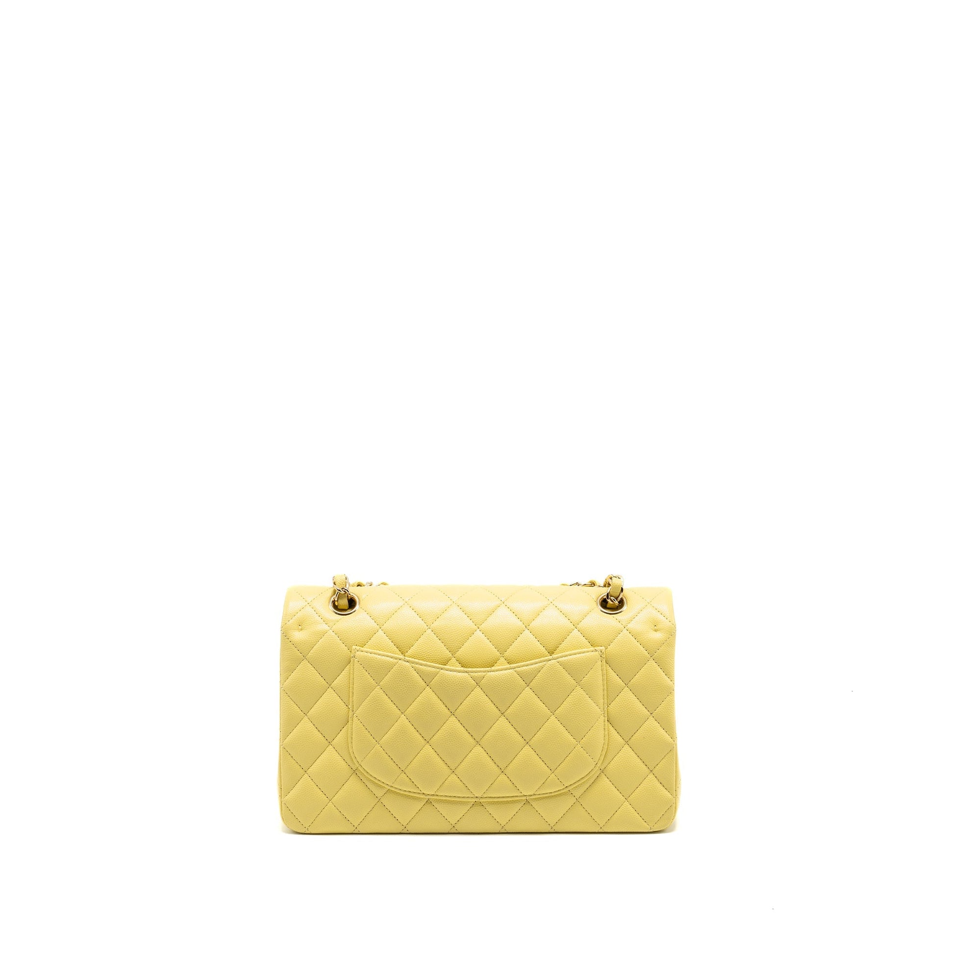 Chanel Classic Double flap caviar light yellow Shoulder Bag