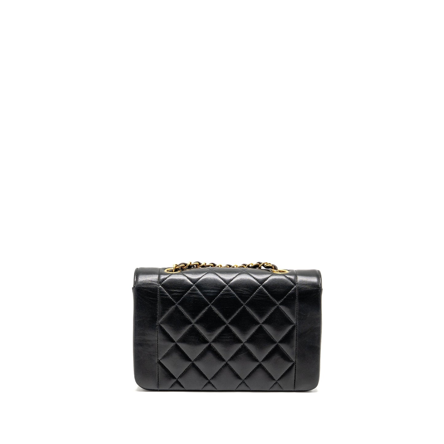 Chanel Diana Lambskin GHW Black Small Handbag