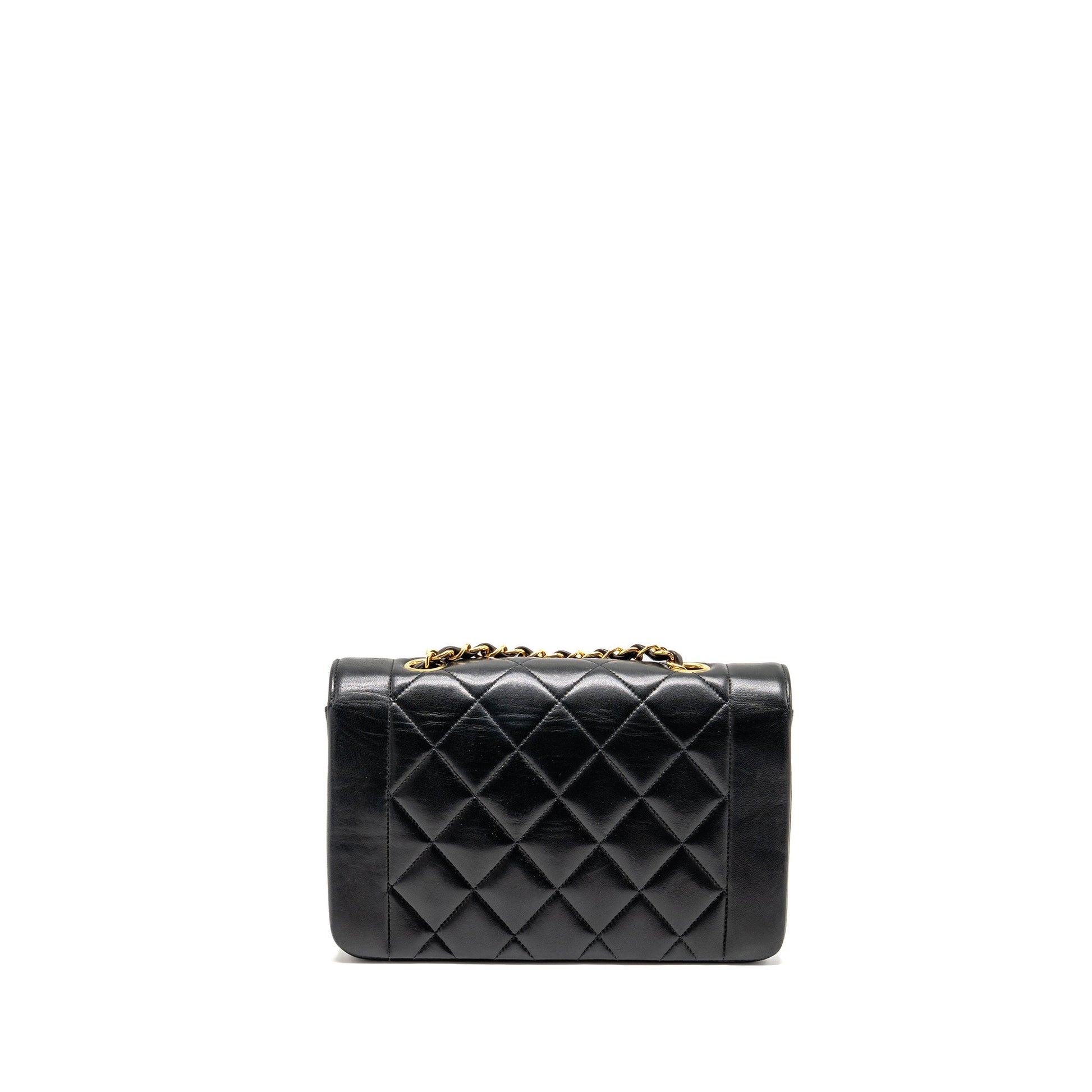 Chanel Diana Lambskin GHW Black Small Handbag