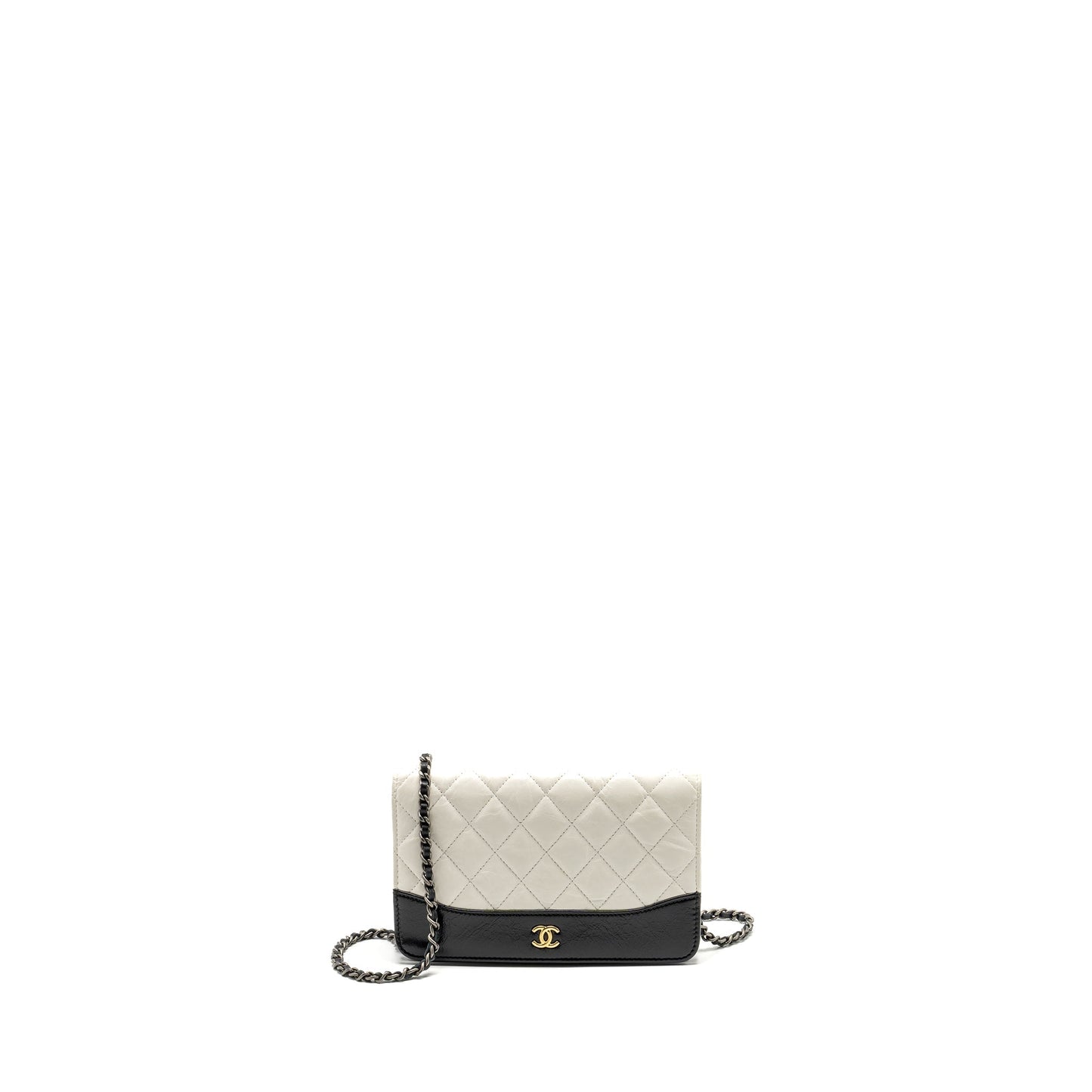 Chanel Gabrielle on calfskin hardware Multicolour Black White Wallet Case