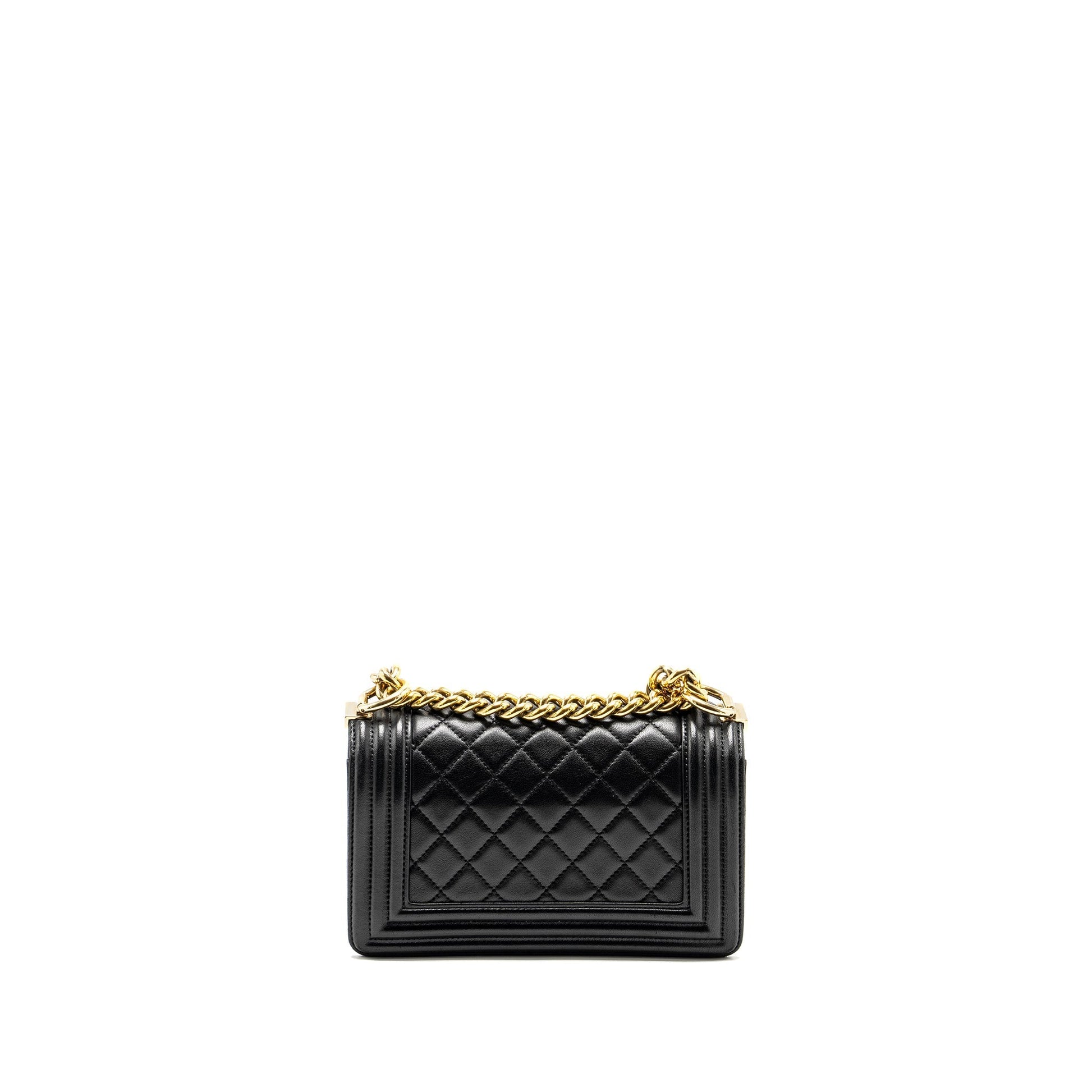 Chanel Boy Lambskin GHW Black Small Handbag