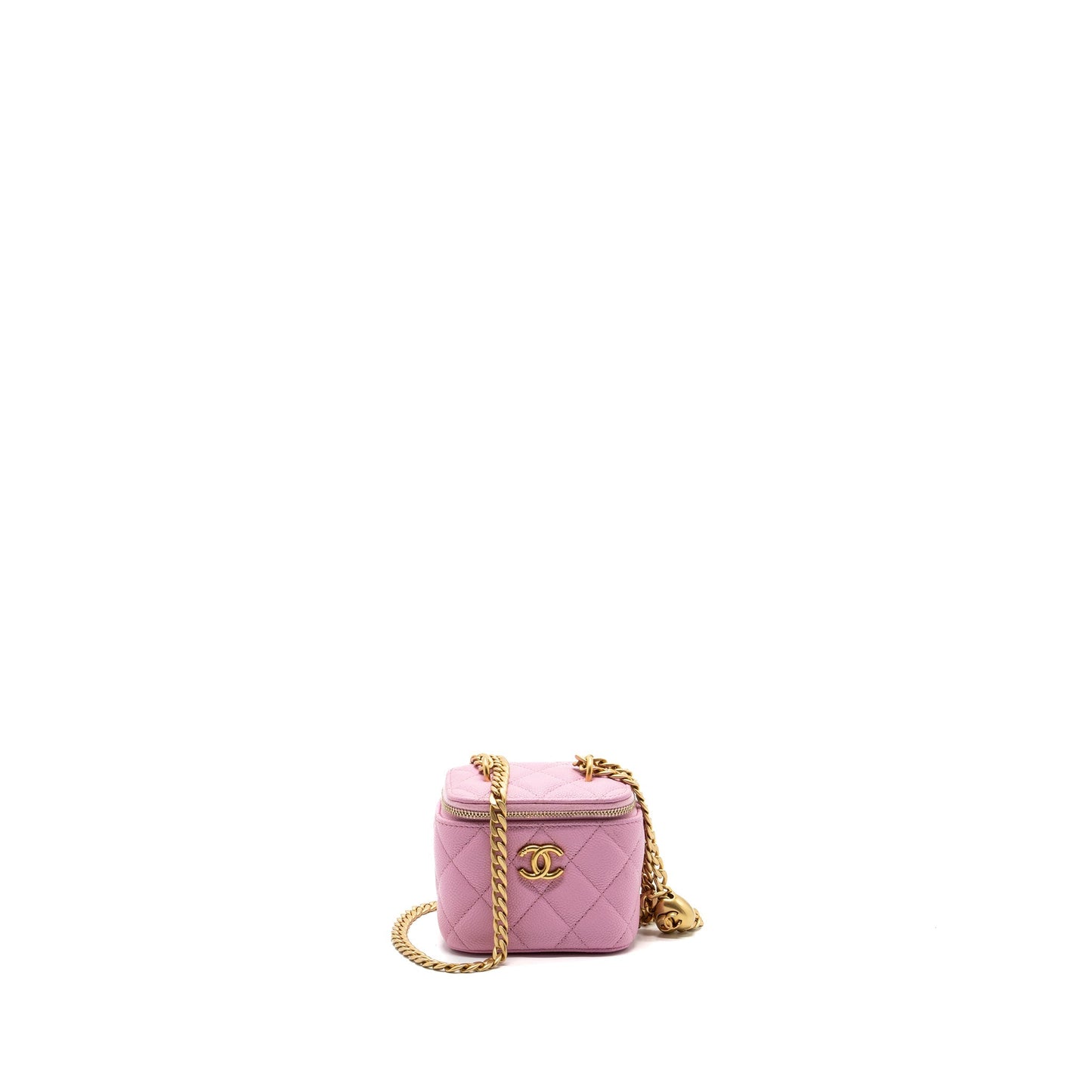 Chanel vanity caviar light GHW Microchip Pink Mini Bag