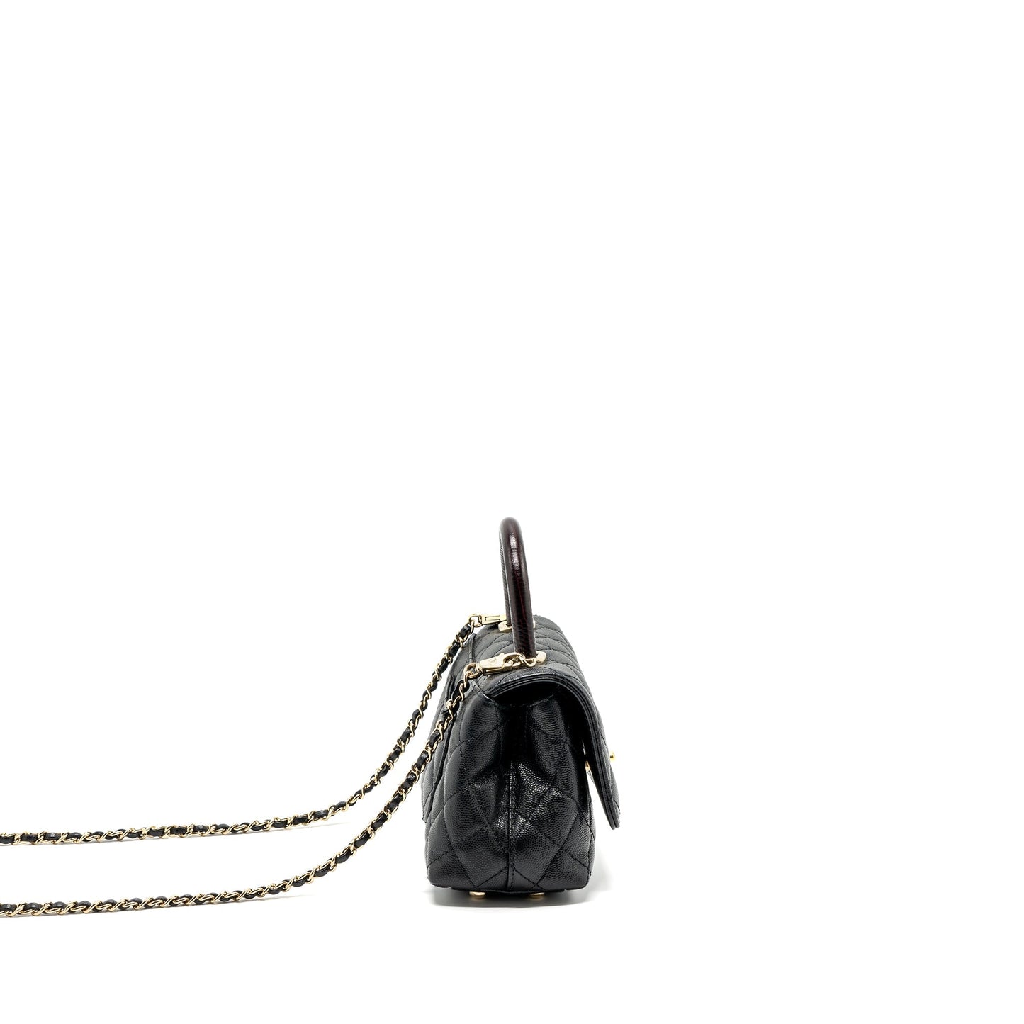 Chanel Coco Handle Extra Lizard Embossed Handle Black Mini Bag