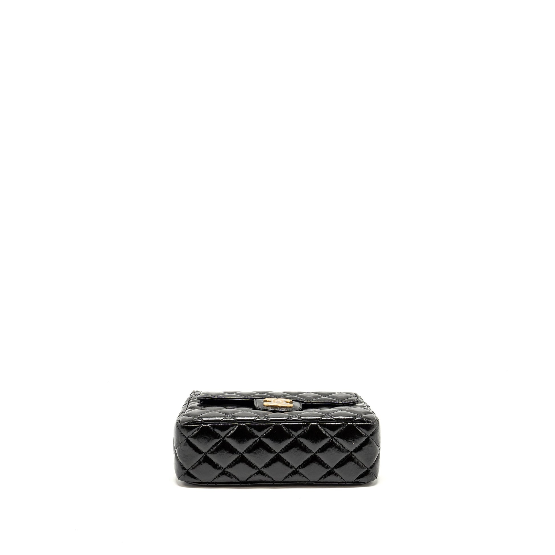 Chanel 23C Hobo Shiny Calfskin Brushed GHW Black Shoulder Bag Ghw Microchip