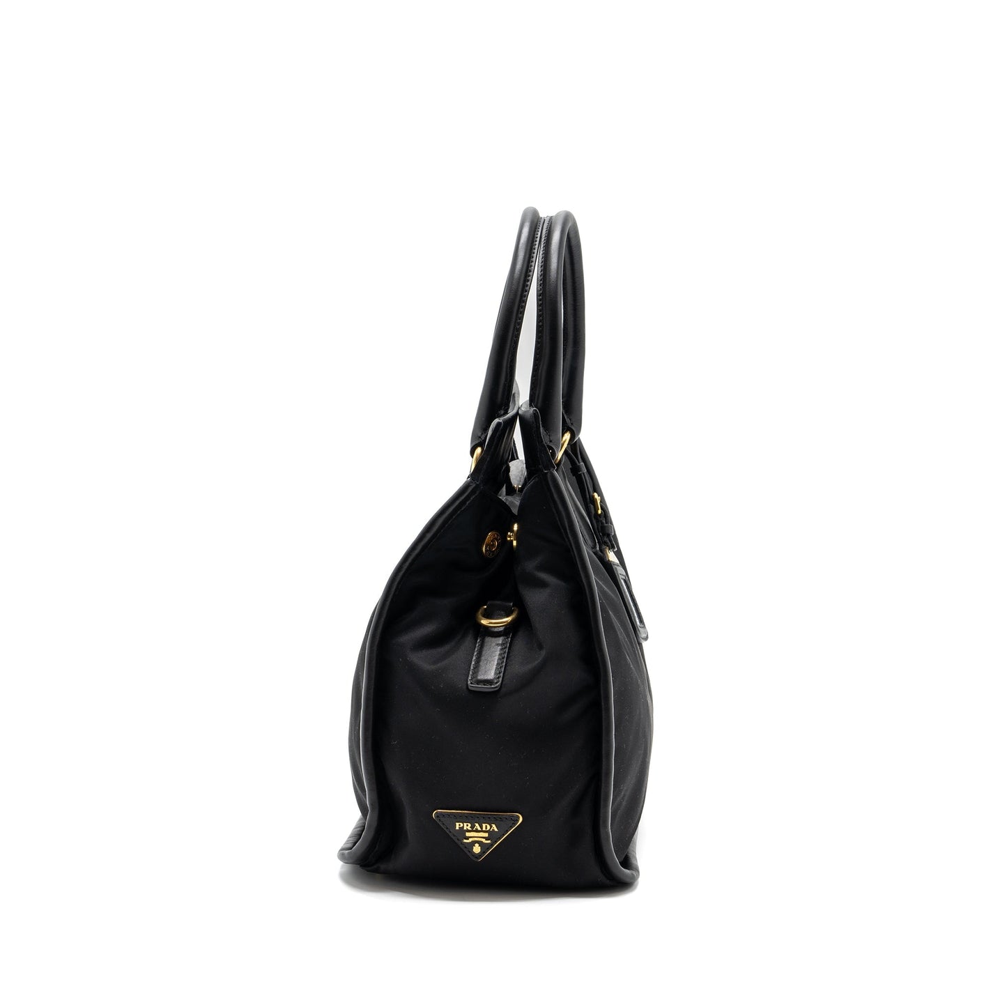 Prada Tote Purse Handbag Leather Nylon Tote Bag
