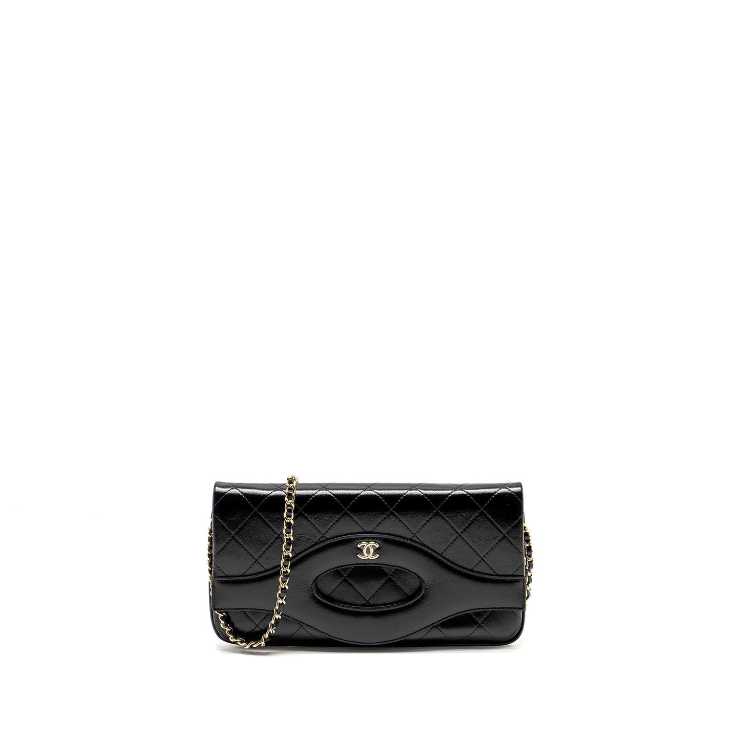 Chanel 31 on Shiny Calfskin LGHW Microchip Black Wallet Case