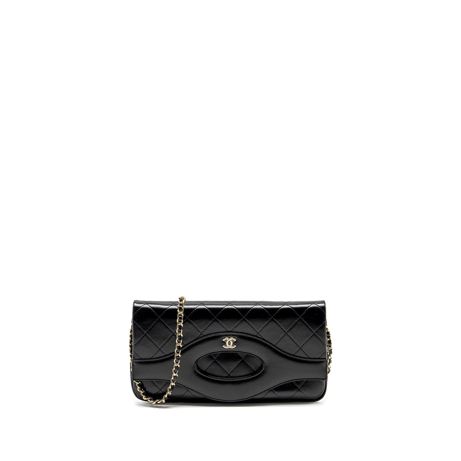Chanel 31 on Shiny Calfskin LGHW Microchip Black Wallet Case