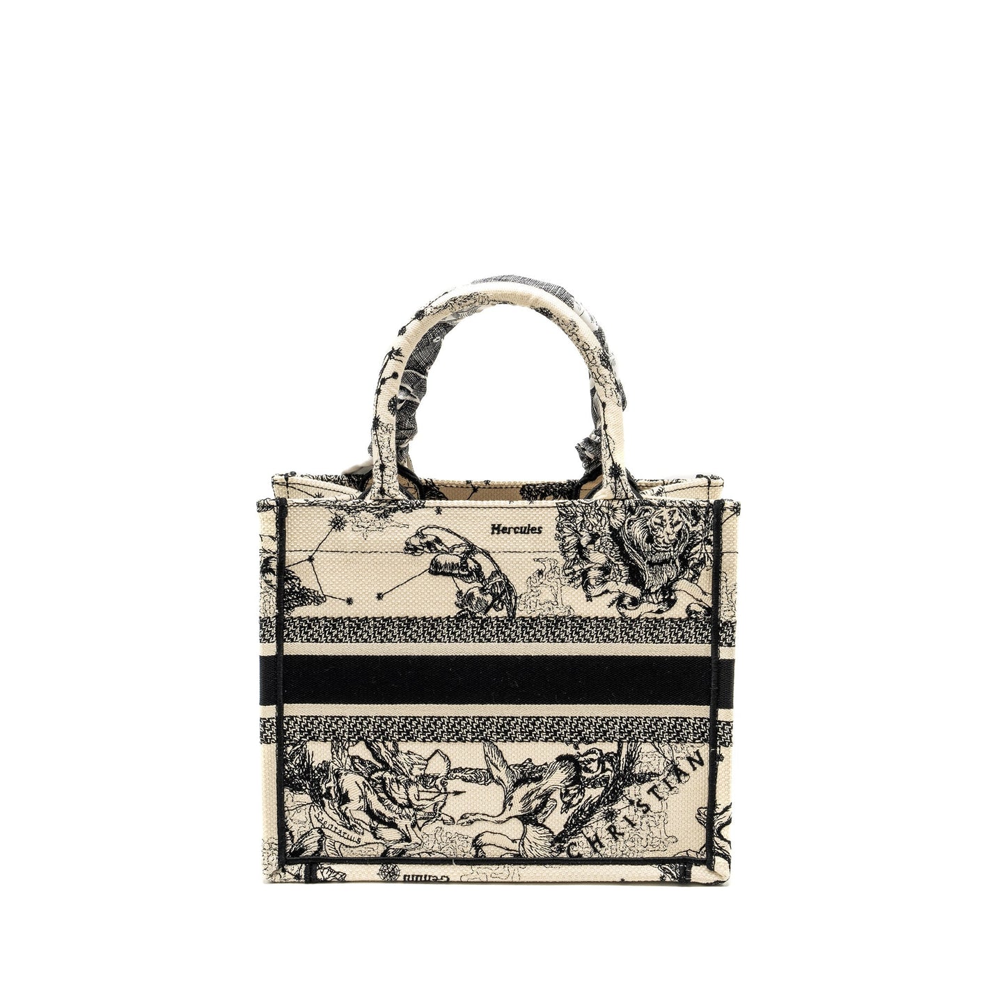 Dior Book Tote Latte Toile De Jouy Zodiac Black Tote Bag