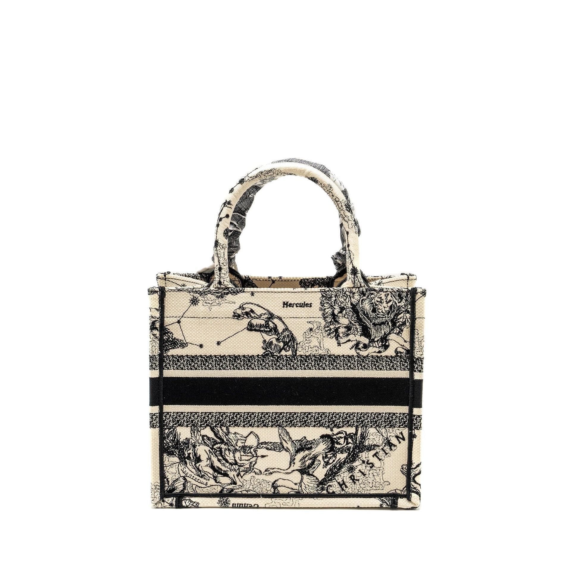 Dior Book Tote Latte Toile De Jouy Zodiac Black Tote Bag