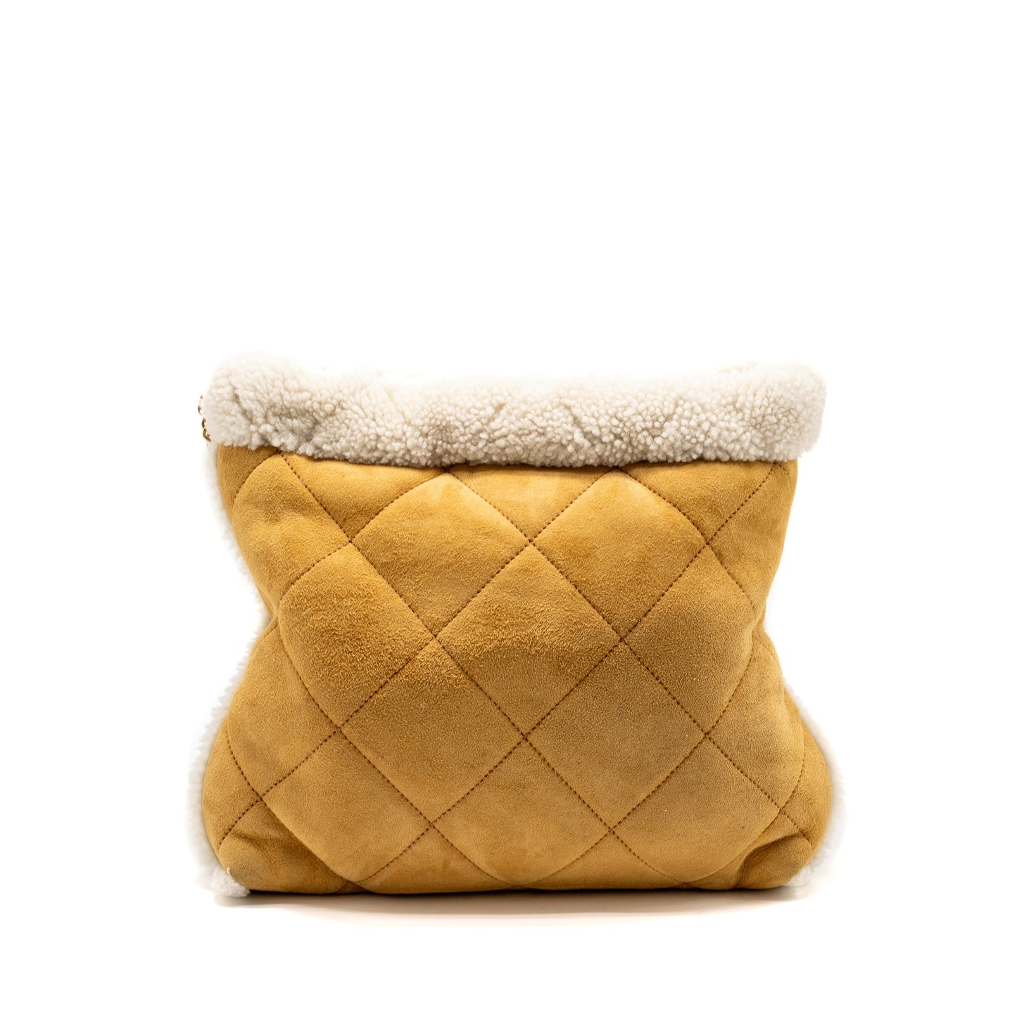Chanel 22 Quilted Shearling Suede Camel GHW Handbag