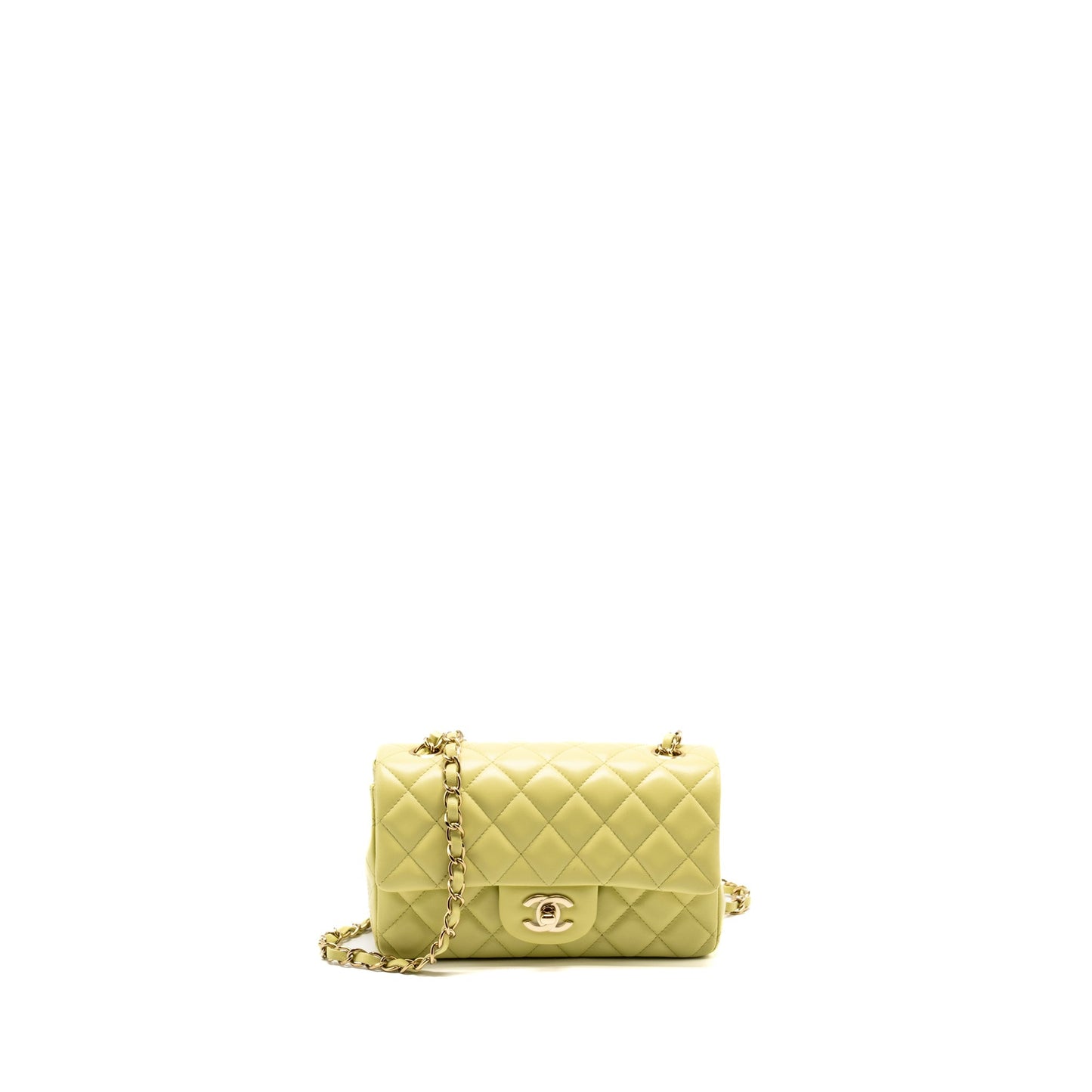 Chanel Rectangular Flap Lambskin Pistachio LGHW Microchip Shoulder Bag