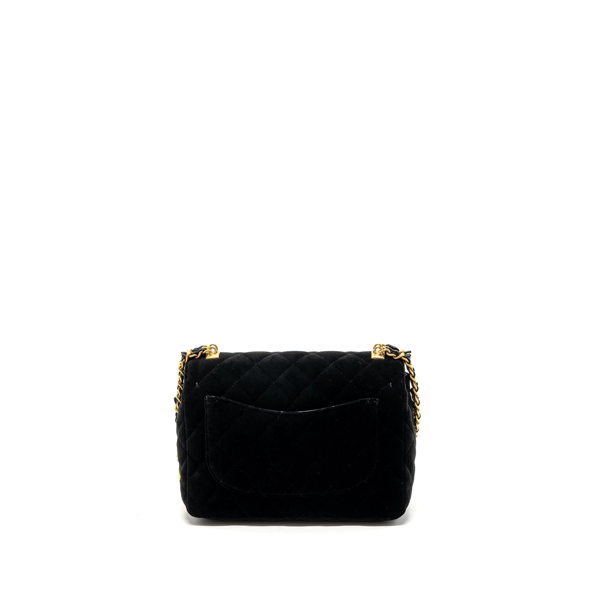 Chanel 22B on chains square flap velvet Black Shoulder Bag