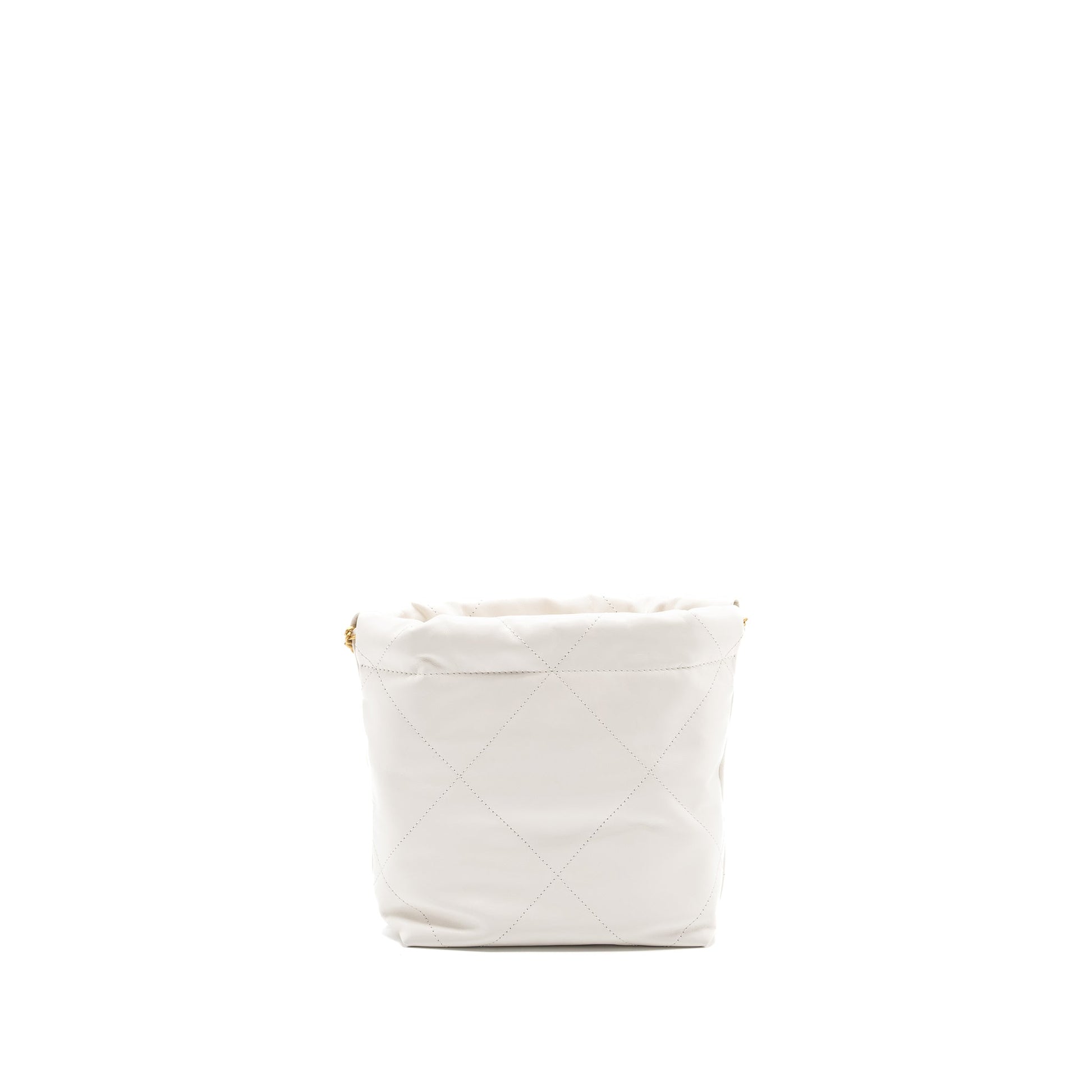 Chanel 22 shiny calfskin GHW microchip White Mini Bag