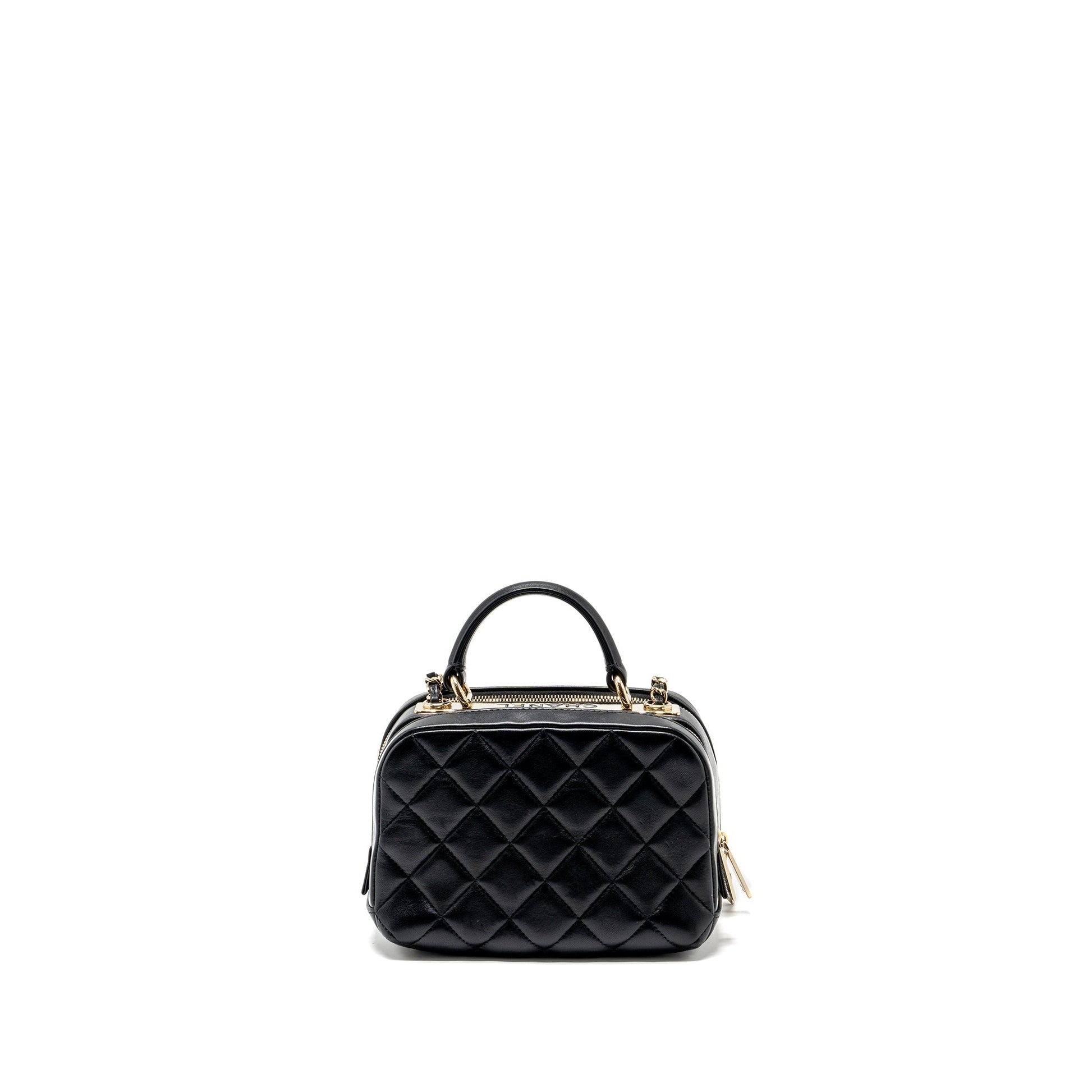 Chanel trendy cc top handle vanity lambskin Black Handbag Ghw 1