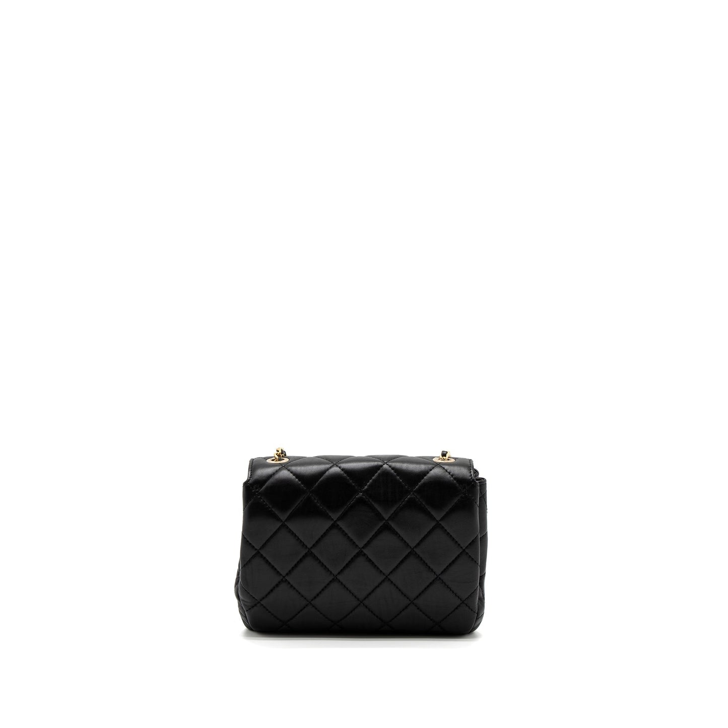 Chanel Quilted Square Flap Goatskin Brushed GHW Black Shoulder Bag