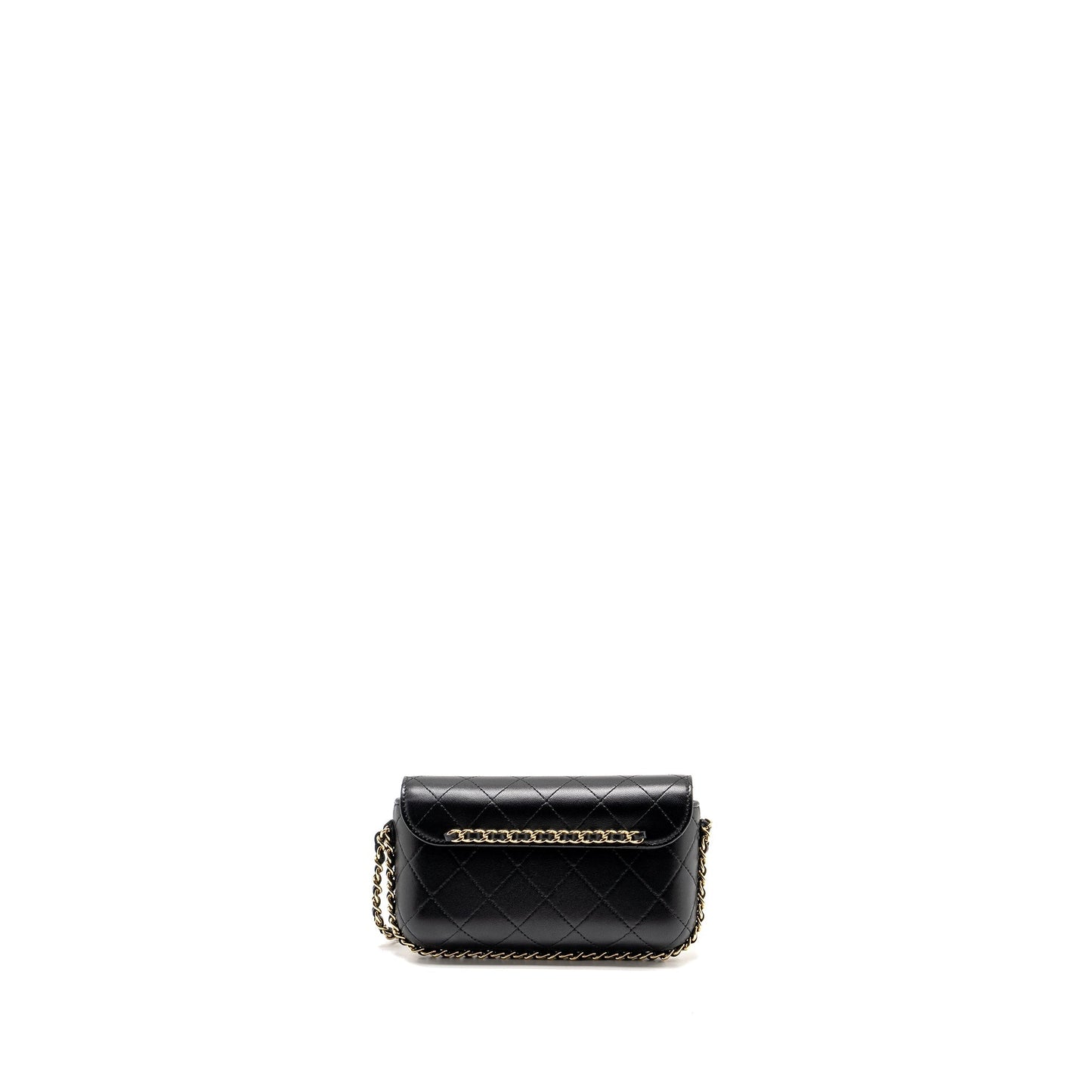 Chanel 22A Phone on Lambskin LGHW Microchip Black Wallet Case