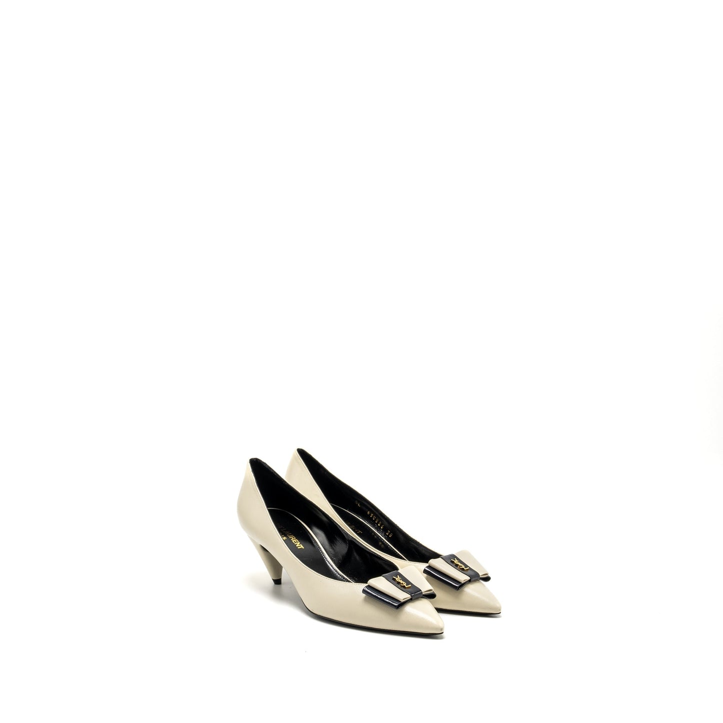 YSL Saint Laurent Size Anais Bow Pump Multicolour Travel Bag White Shoes