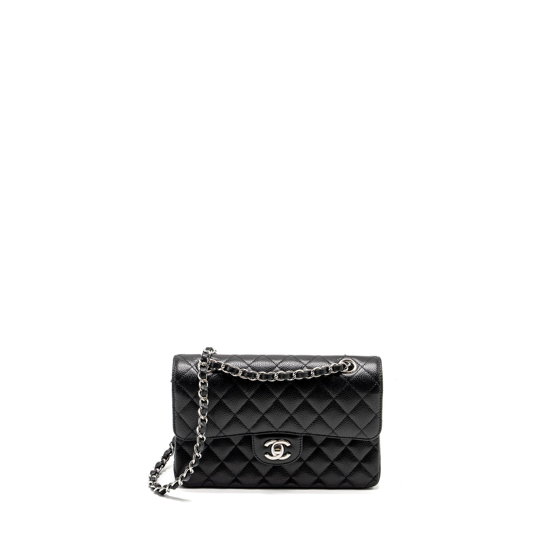 Chanel Classic Double Flap Caviar SHW Microchip Black Small Shoulder Bag Microchip 3