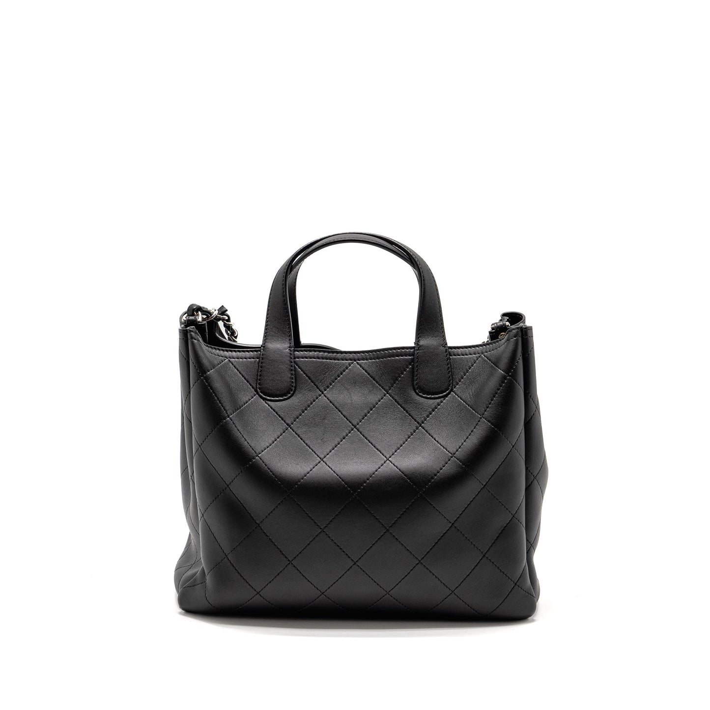 Chanel Hampton Lambskin SHW Black Tote Bag