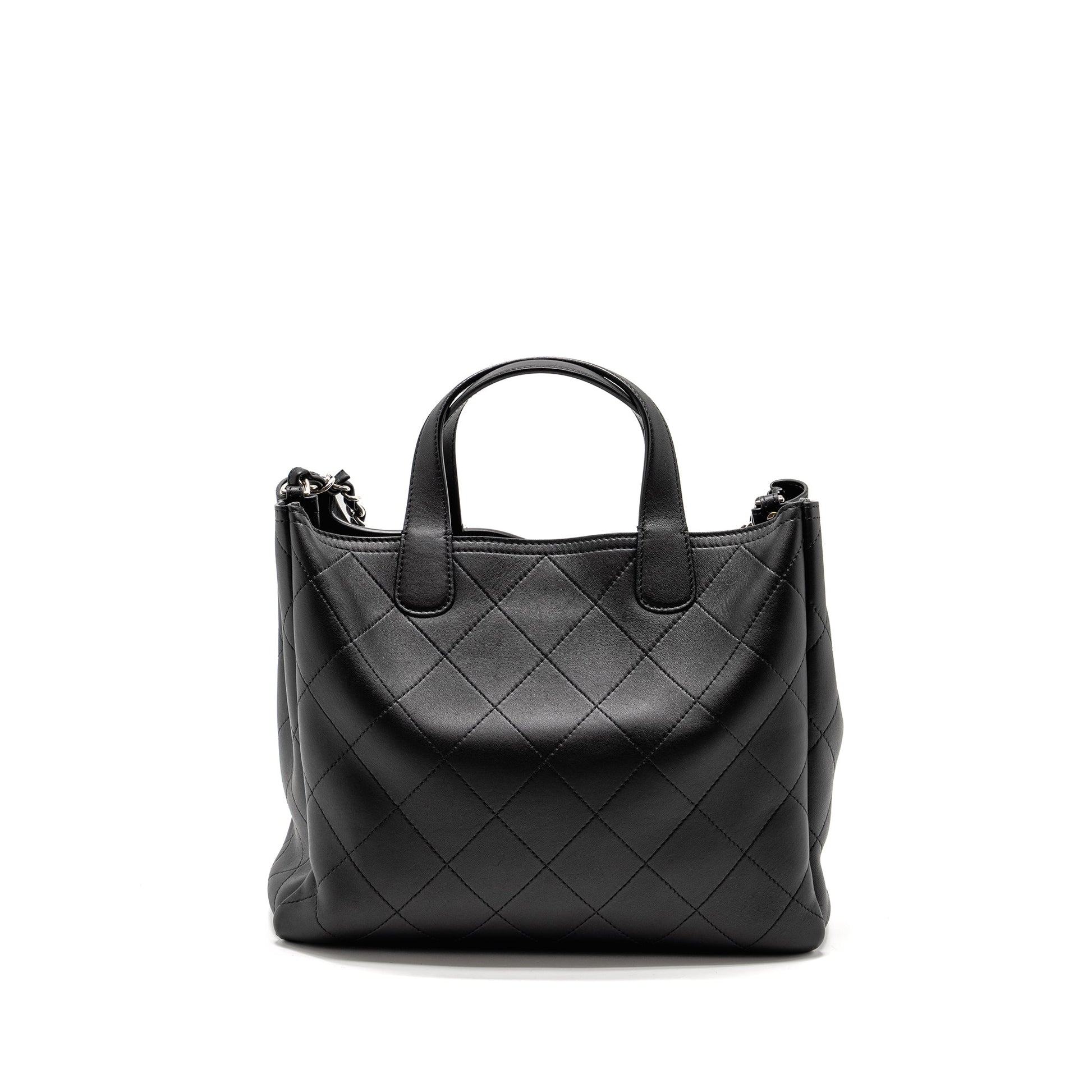 Chanel Hampton Lambskin SHW Black Tote Bag
