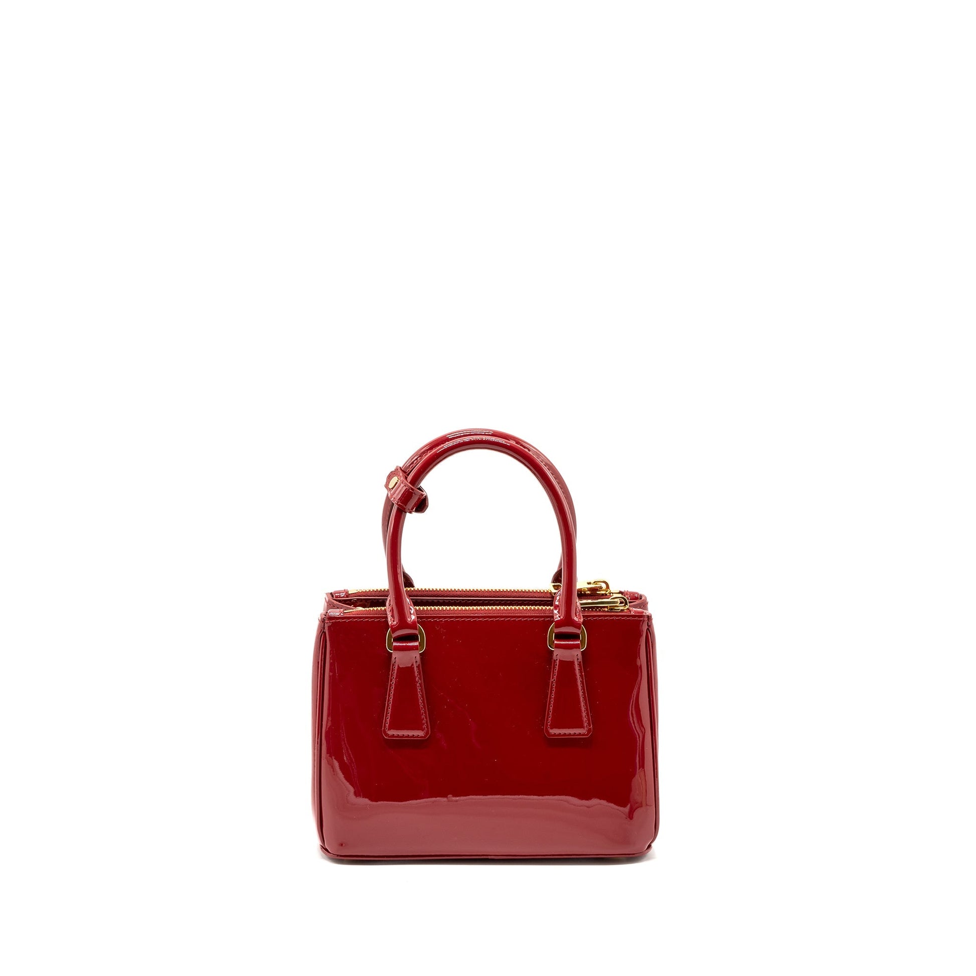 Prada Galleria Purse Patent Cherry Handbag Small Travel Bag