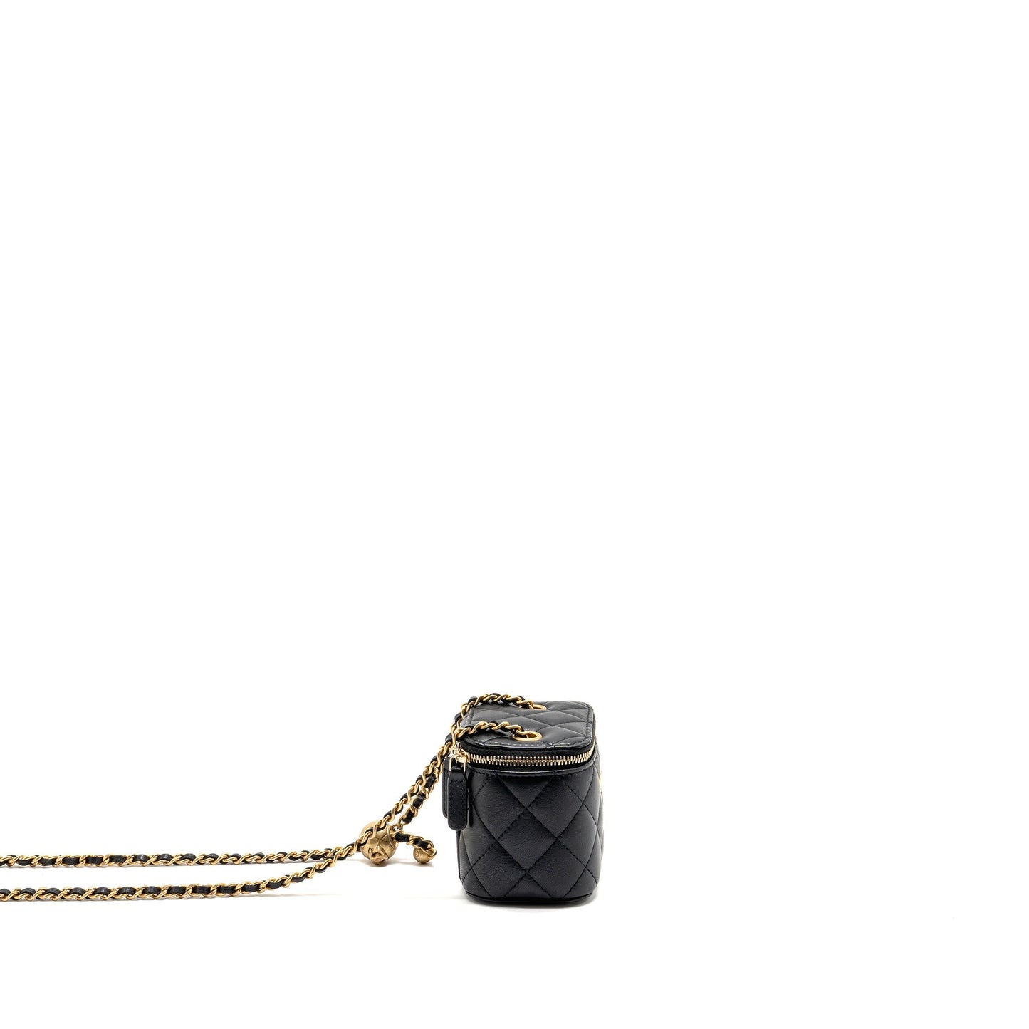 Chanel pearl crush vanity lambskin GHW Black Mini Bag Ghw 3
