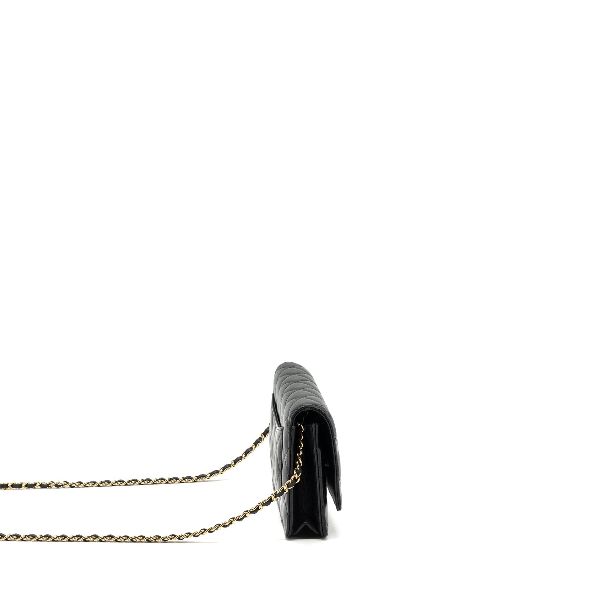 Chanel Classic On Lambskin GHW Black Wallet Case