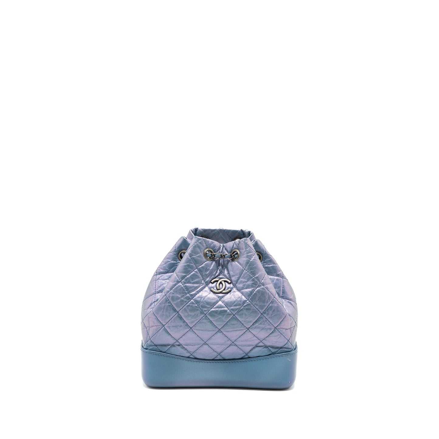 Chanel Gabrielle backpack calfskin iridescent purple hardware Multicolor Multicolour Small Leather