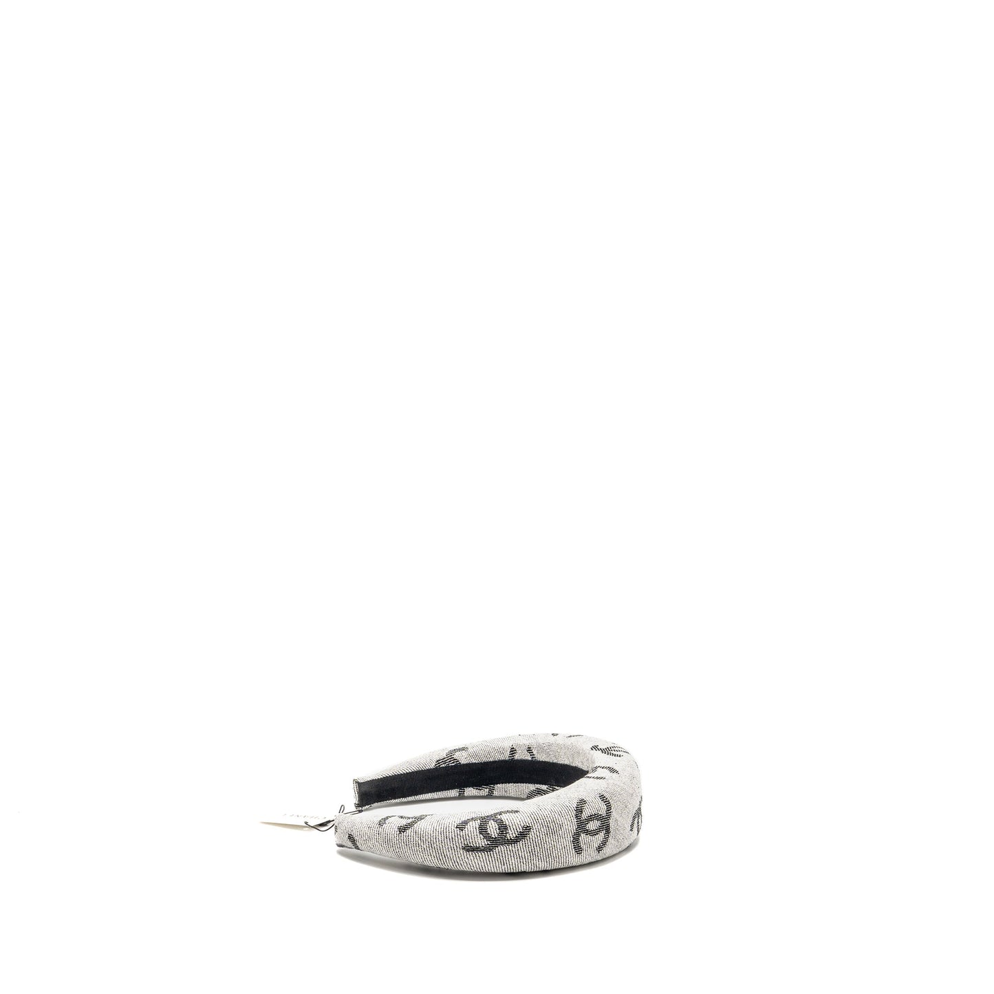 Chanel 22S CC Logo Headband Cotton Black White Handbag