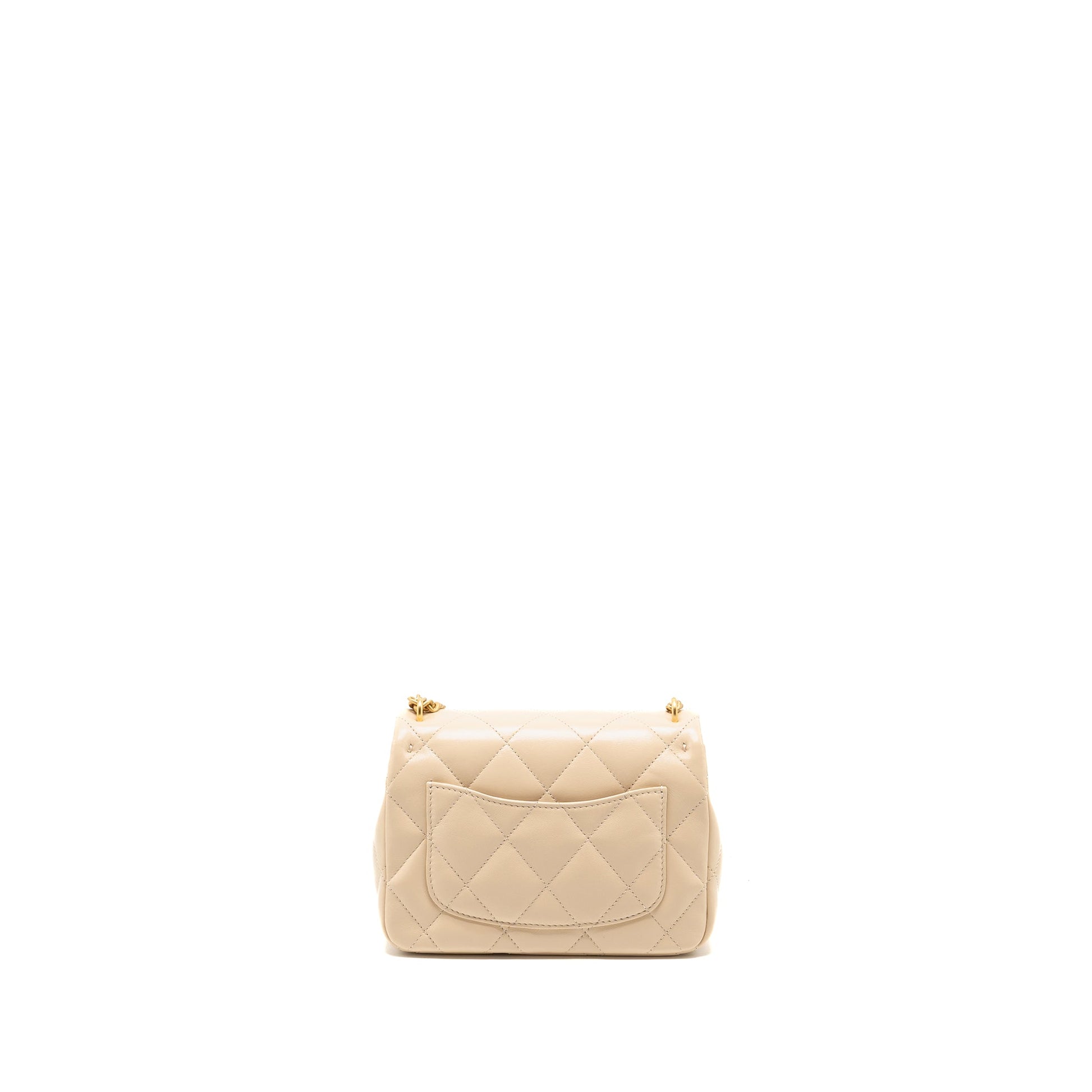 Chanel 25c Coco Love Adjustable Shiny Lambskin Beige Handbag