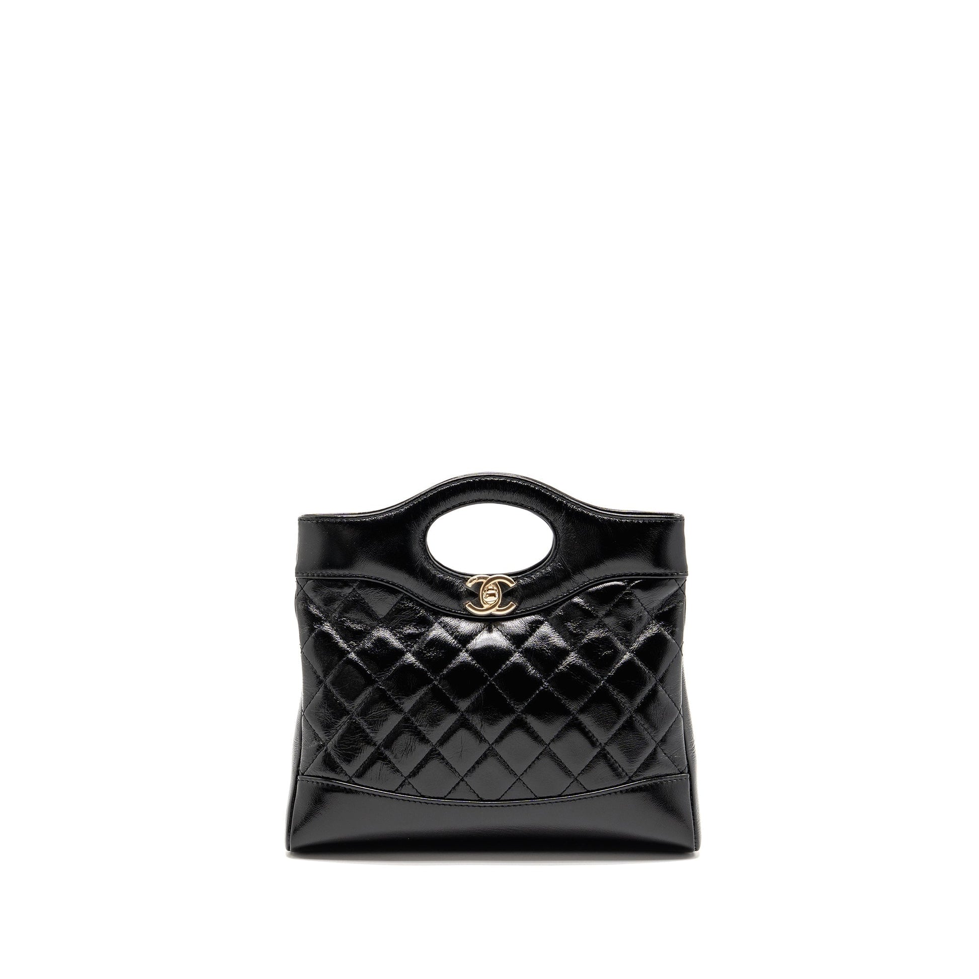 Chanel 24S 31 shiny lambskin LGHW microchip Black Mini Bag