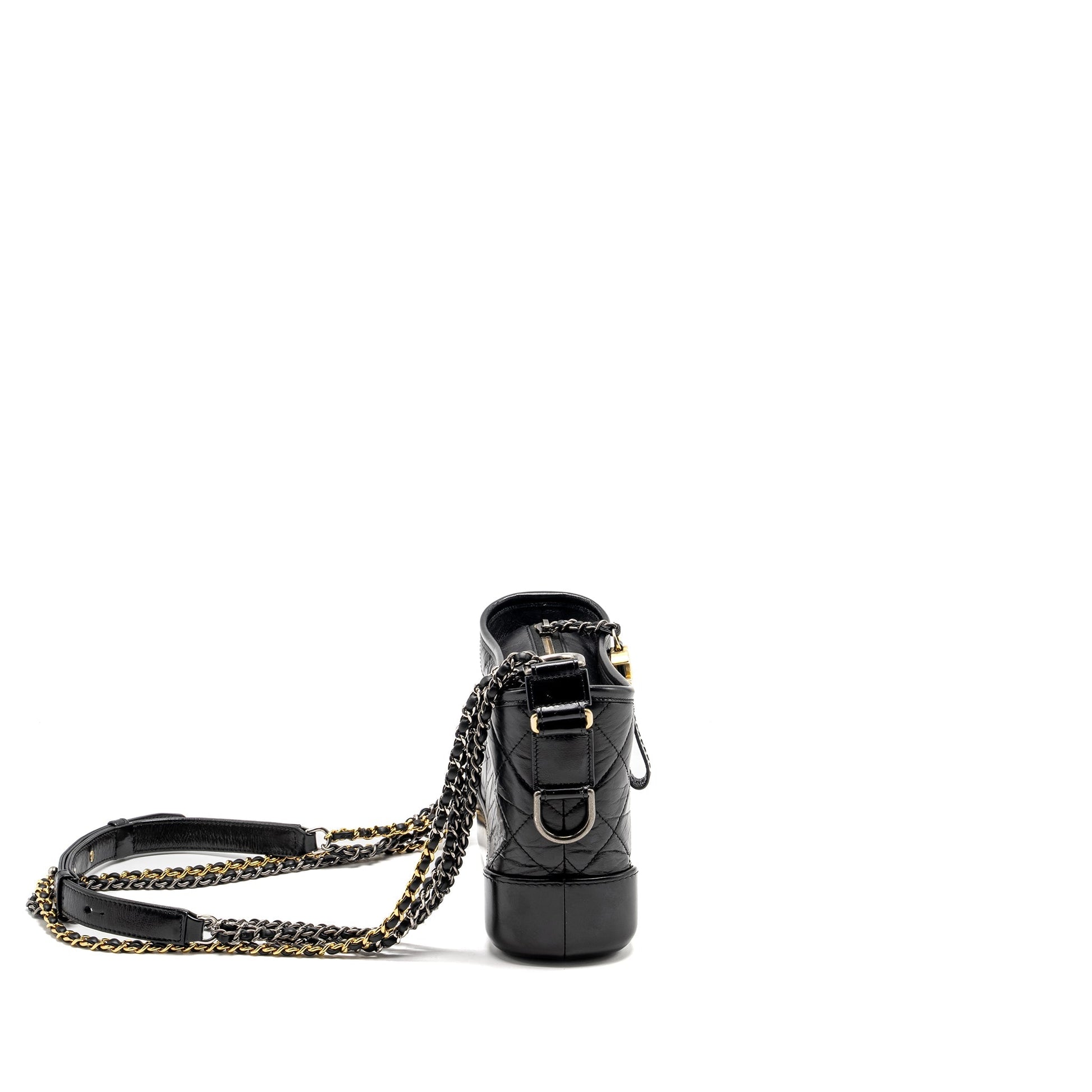 Chanel Gabrielle Hobo Calfskin Hardware Multicolour Black Small Shoulder Bag Hardware 3