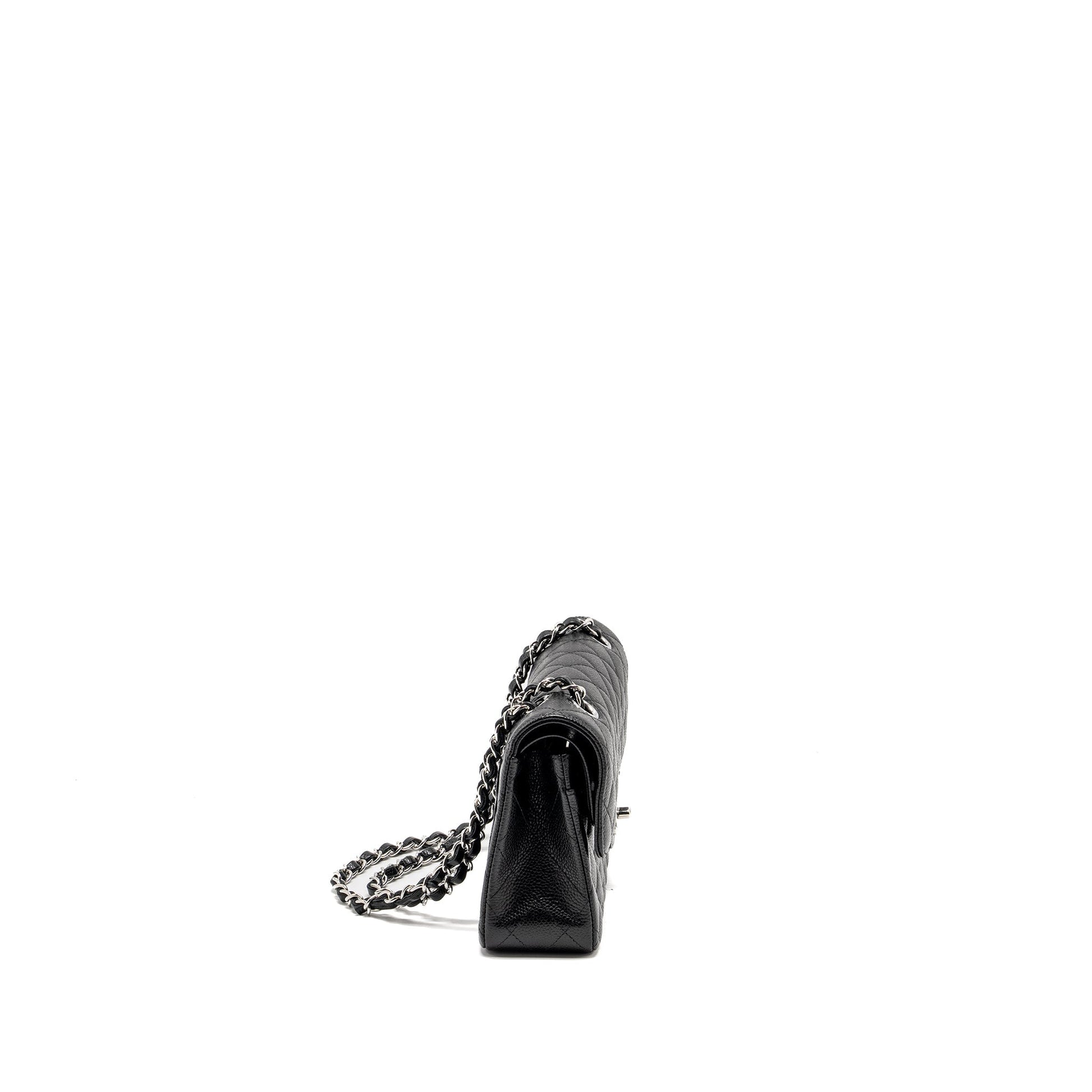 Chanel Classic Double Flap Caviar SHW Microchip Black Small Shoulder Bag Microchip 3