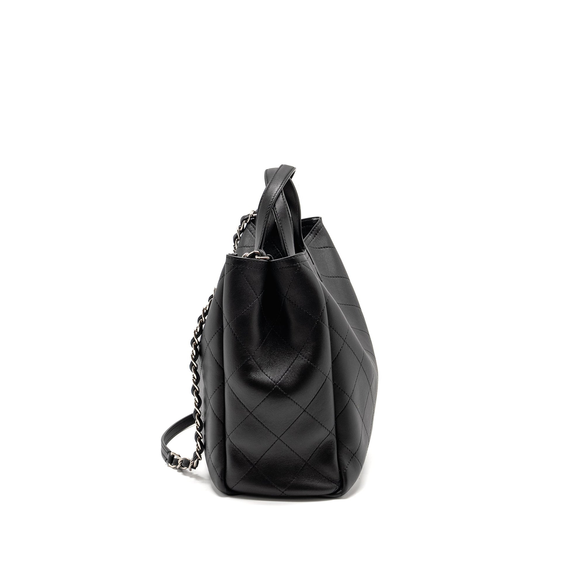 Chanel Hampton Lambskin SHW Black Tote Bag