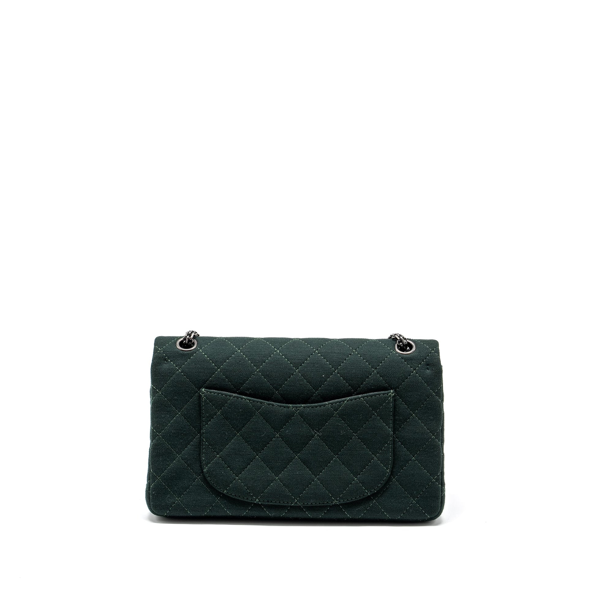 Chanel reissue 2.55 226 double flap fabric Green Shoulder Bag