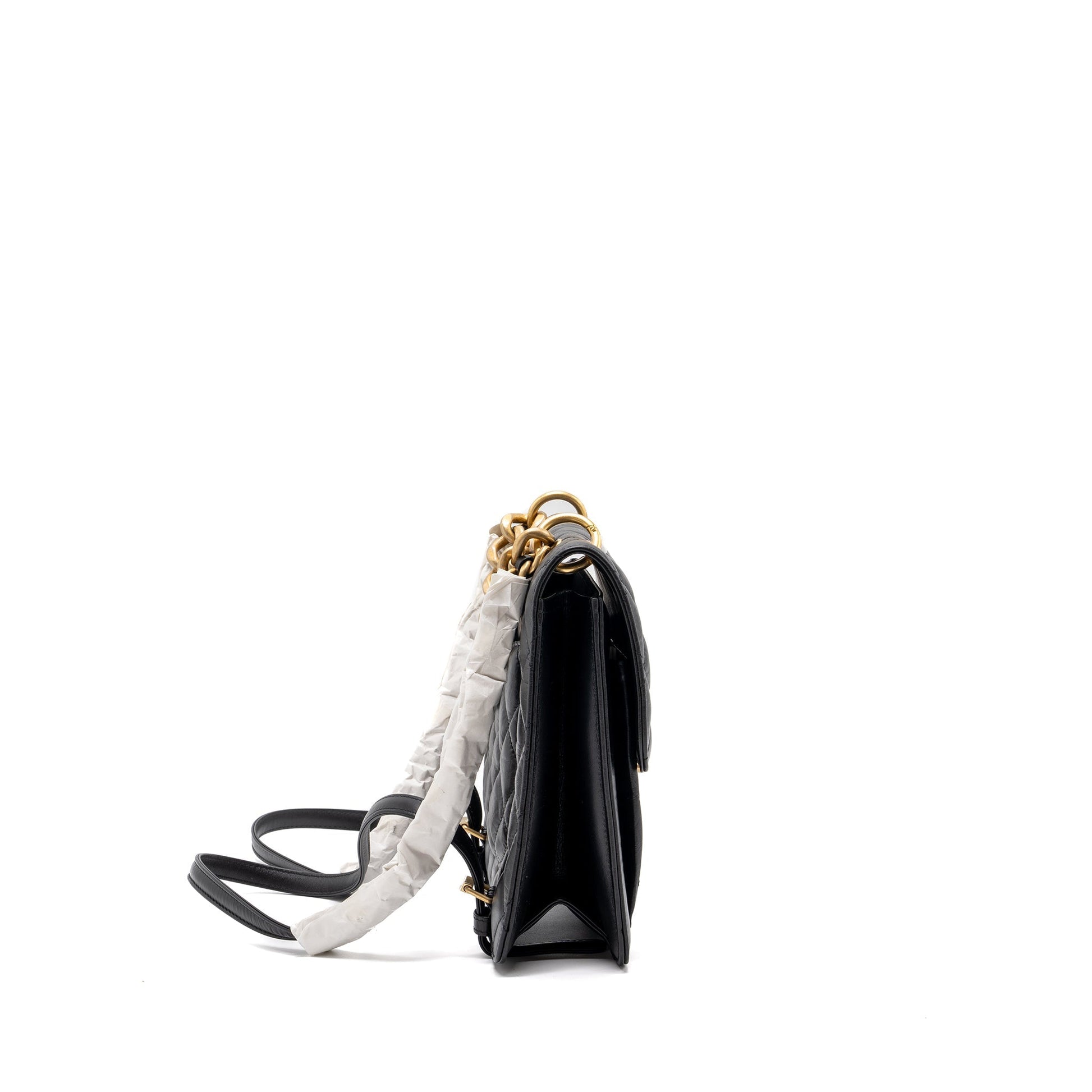 Chanel 23S flap backpack calfskin brushed GHW Black
