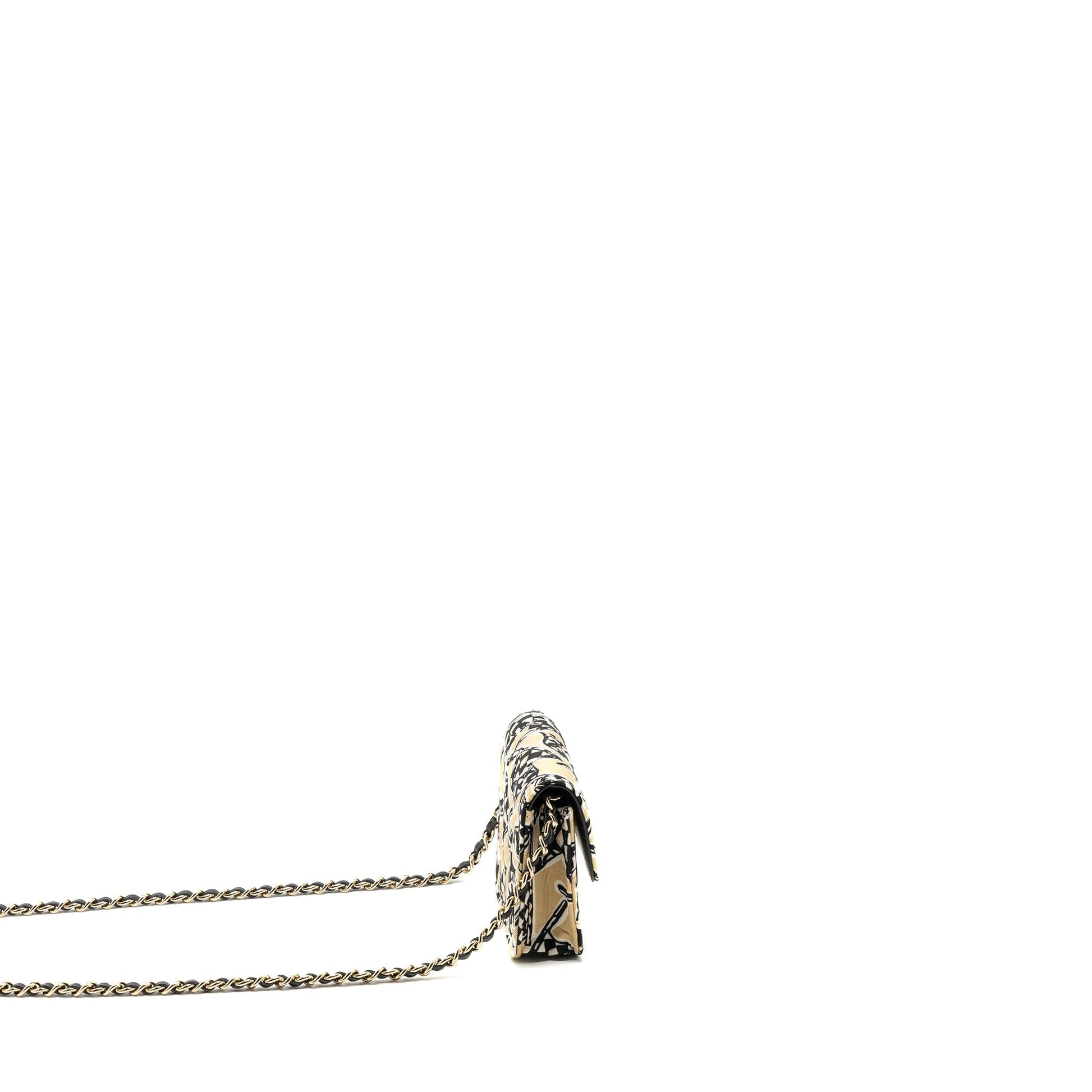 Chanel Chains Fabric LGHW microchip Multicolour Clutch Bag Multicolour Lghwmicrochip