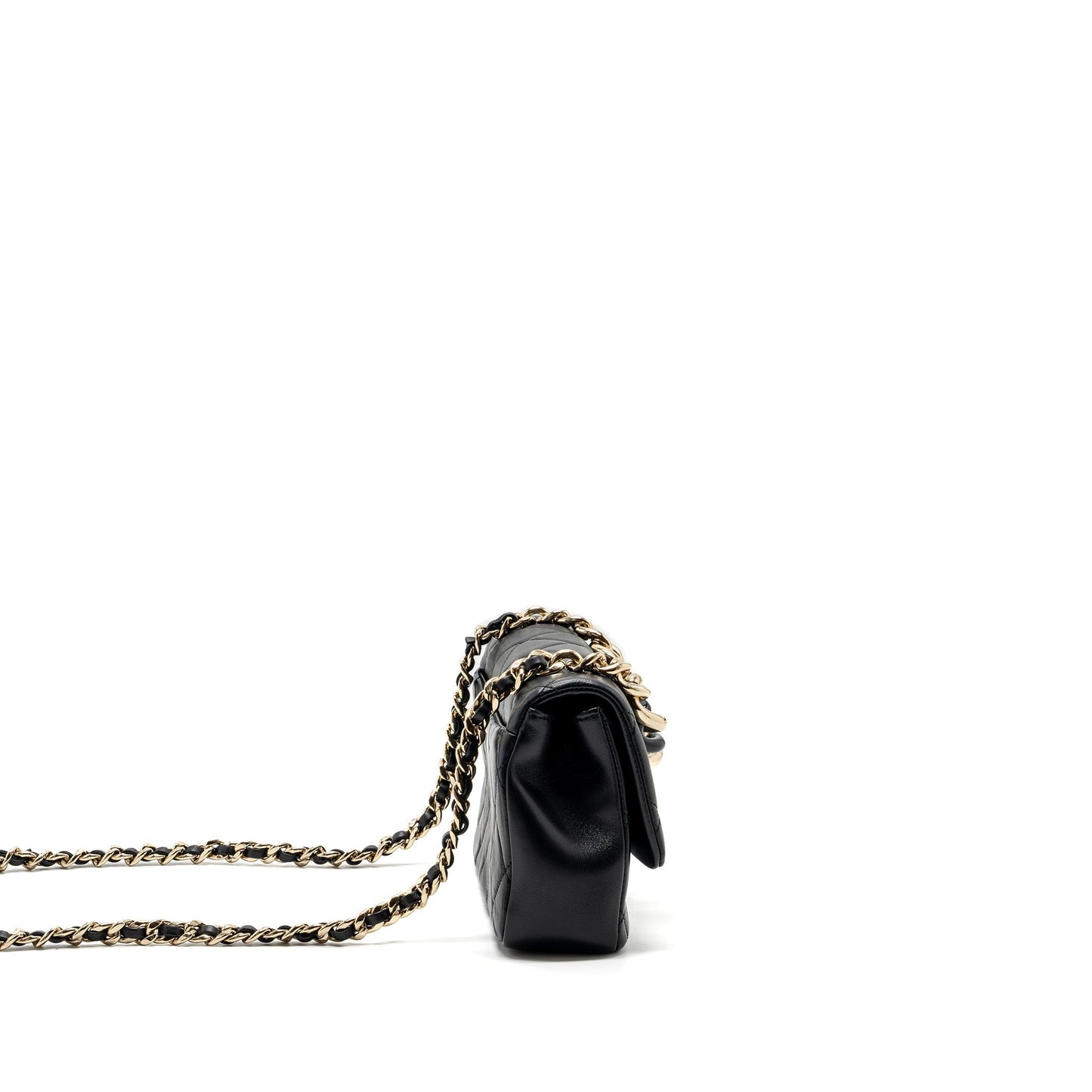 Chanel Giant flap lambskin hardware microchip Multicolour Black Shoulder Bag