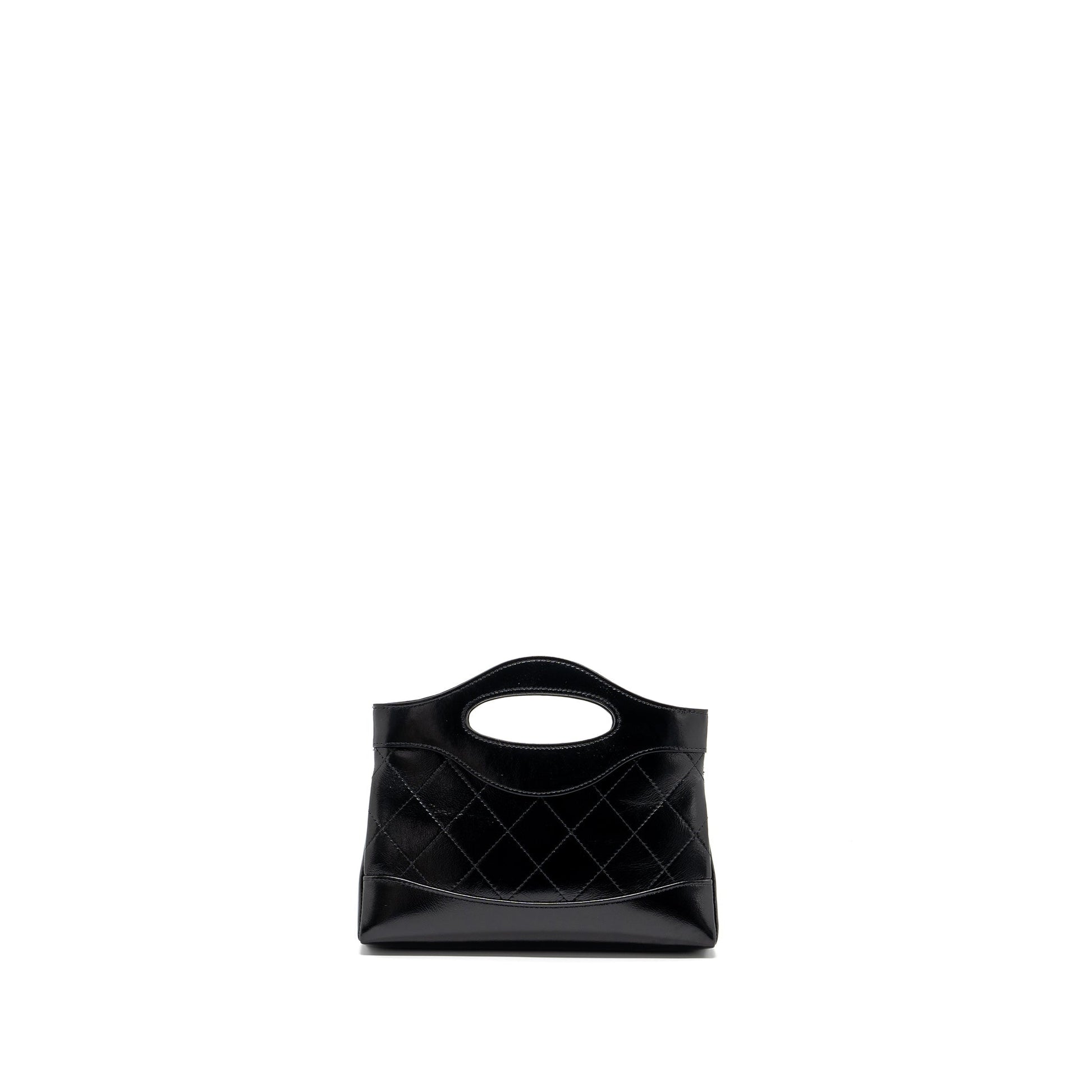 Chanel 24C 31 shiny calfskin LGHW microchip Black Clutch Bag