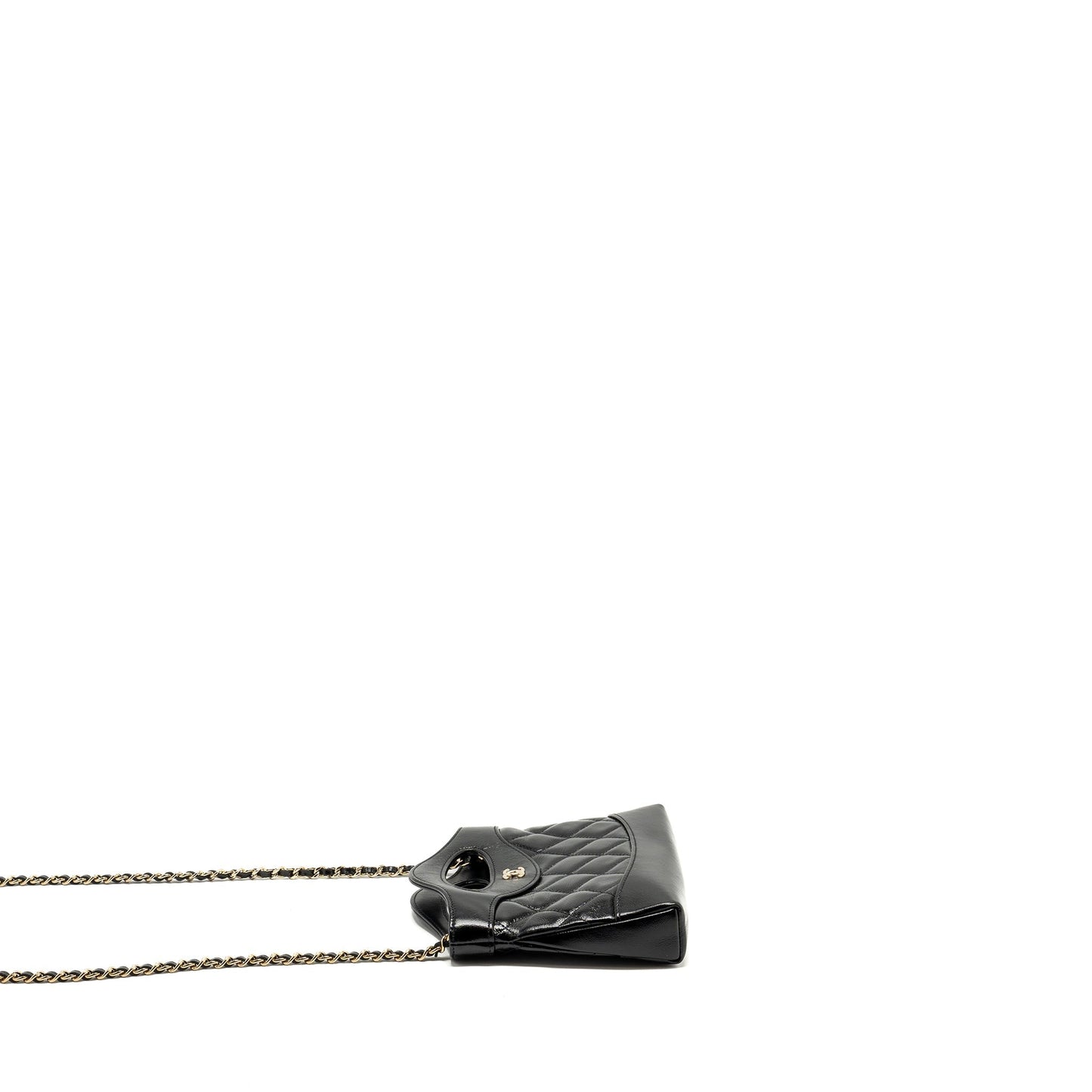 Chanel 24S 31 Shiny Lambskin LGHW microchip Black Clutch Bag Lghw Microchip