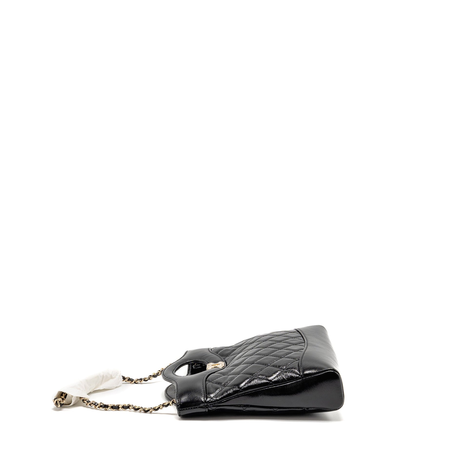 Chanel 24S 31 shiny lambskin LGHW microchip Black Mini Bag