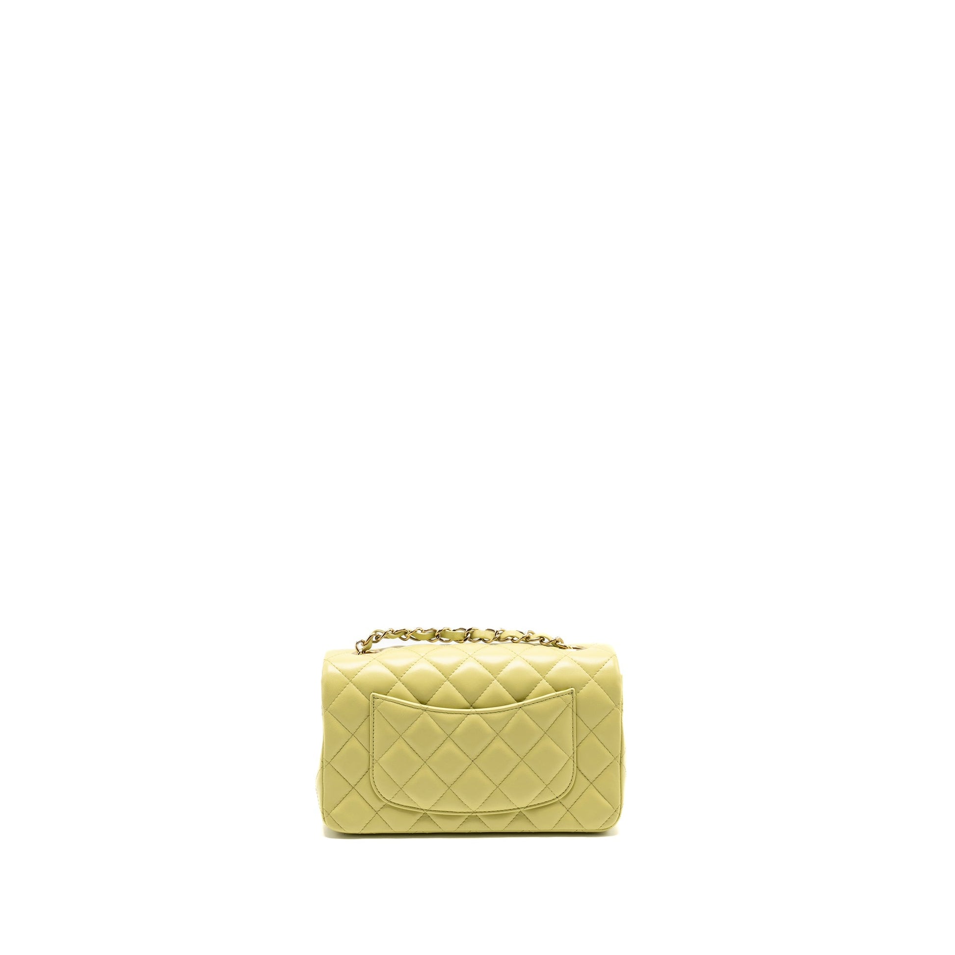 Chanel Rectangular Flap Lambskin Pistachio LGHW Microchip Shoulder Bag