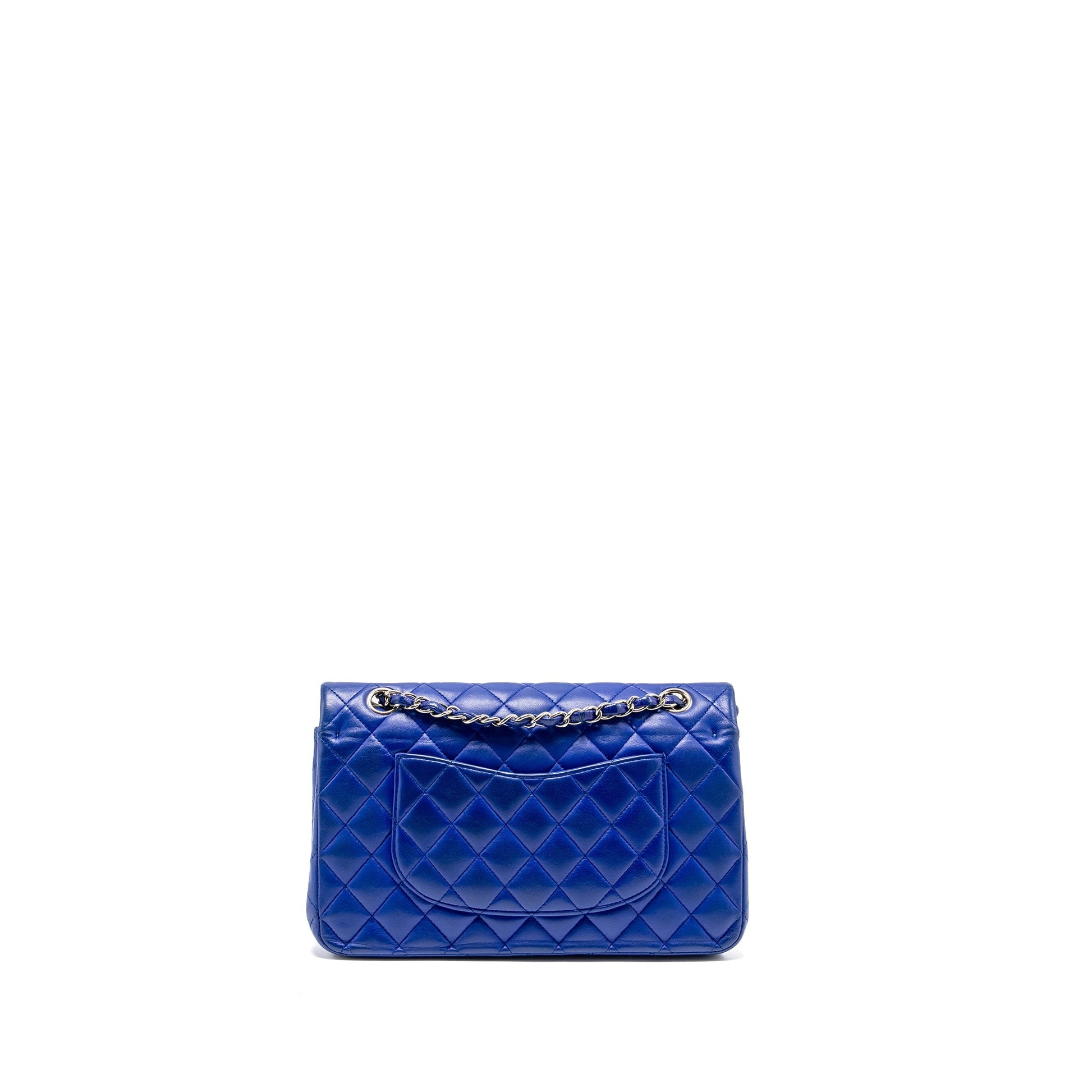 Chanel Classic Double Flap Lambskin SHW Blue Shoulder Bag
