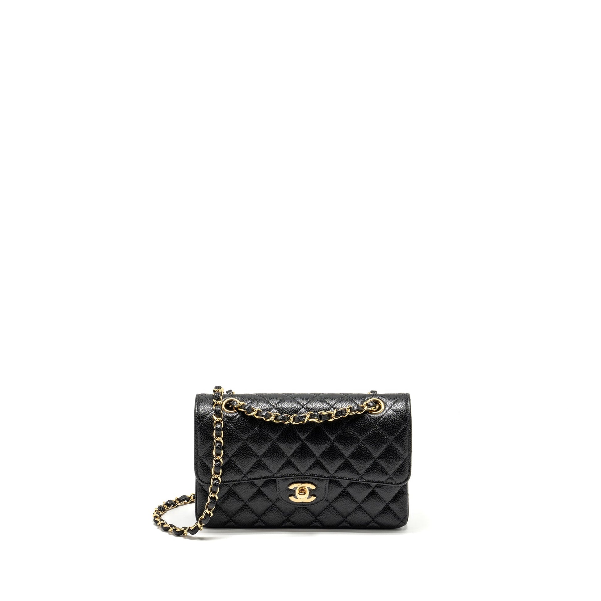 Chanel Classic Double Flap Caviar GHW Black Small Shoulder Bag Ghw 6
