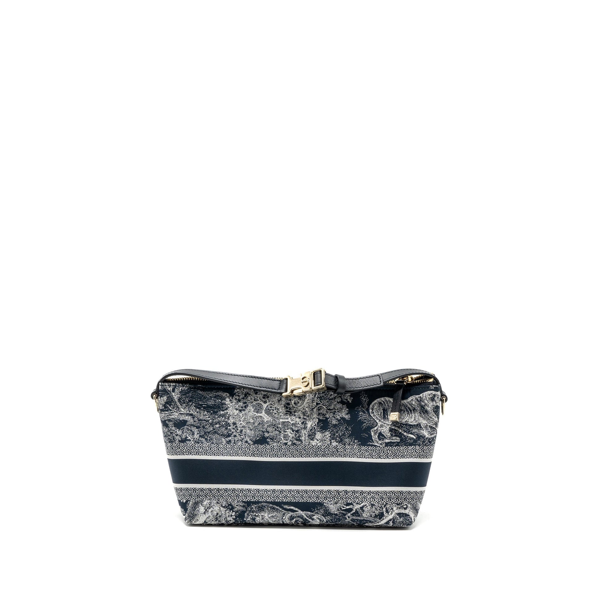 Dior Travel Nomad Pouch Fabric Navy Handbag Medium Travel Bag