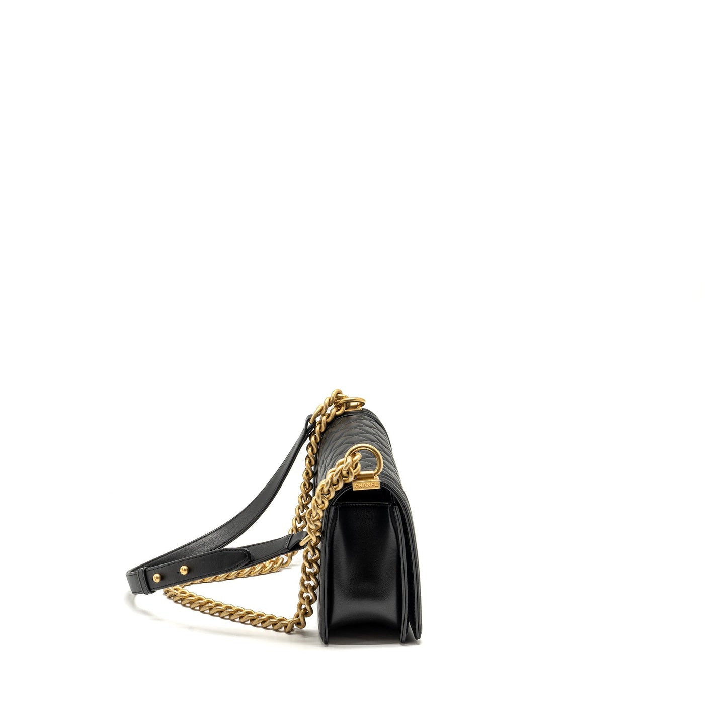 Chanel Boy Calfskin GHW Black Handbag Black Ghw