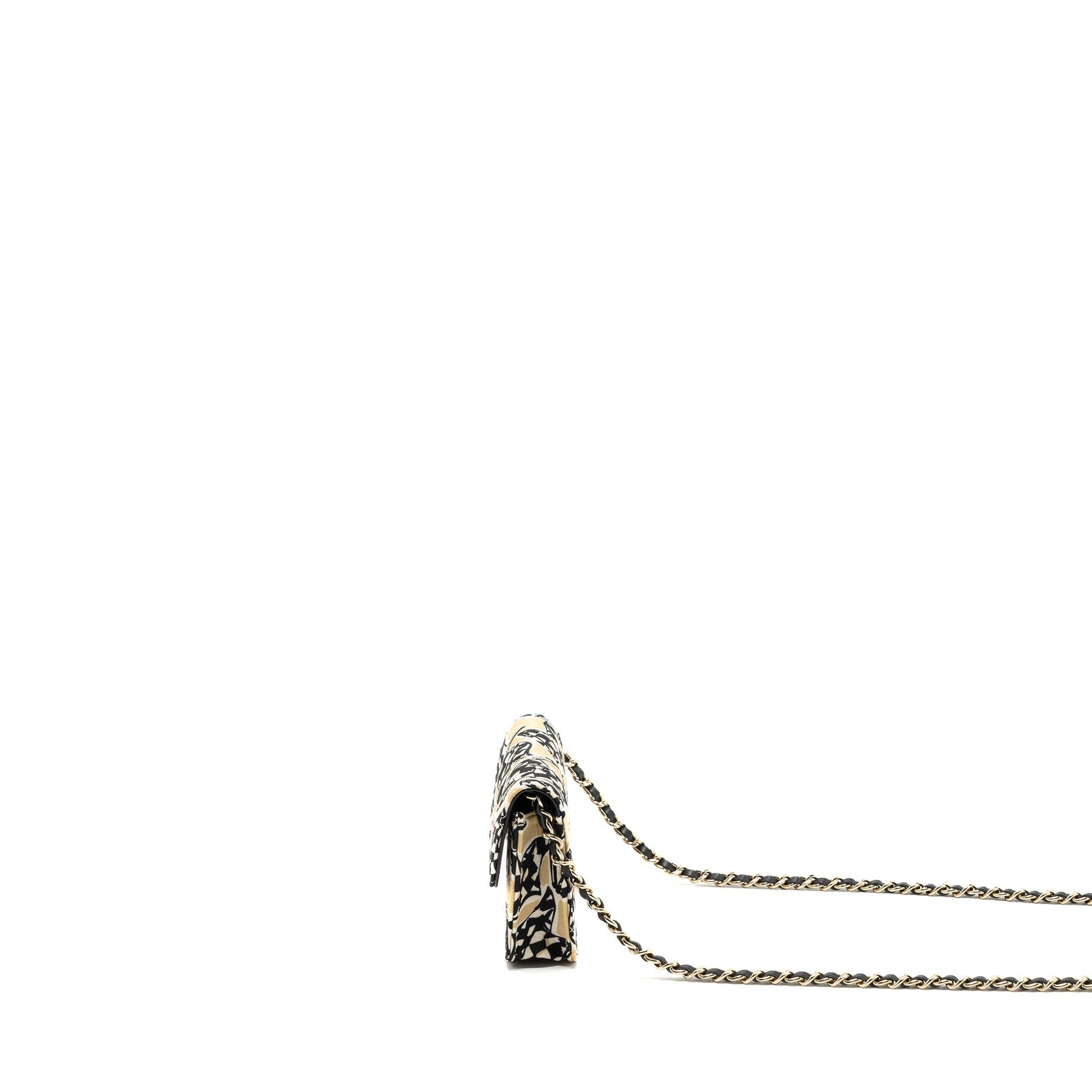 Chanel Chains Fabric LGHW microchip Multicolour Clutch Bag Multicolour Lghwmicrochip