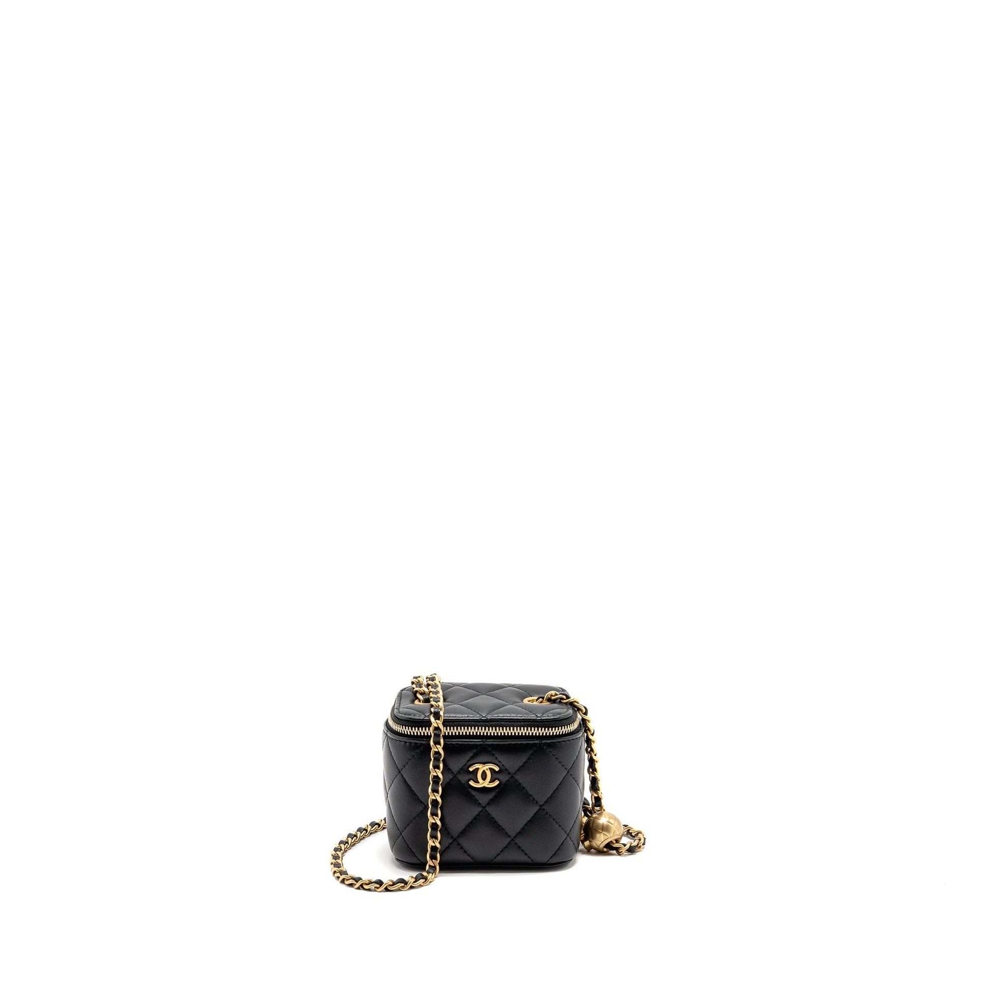 Chanel pearl crush vanity lambskin GHW Black Mini Bag Ghw 3