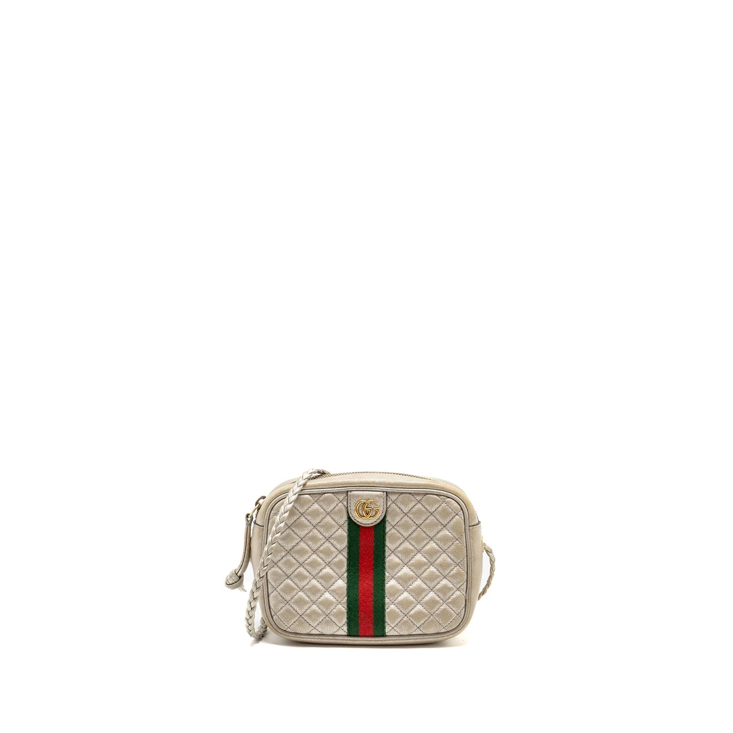 Gucci Ophidia Crossbody Bag Calfskin Metallic Silver