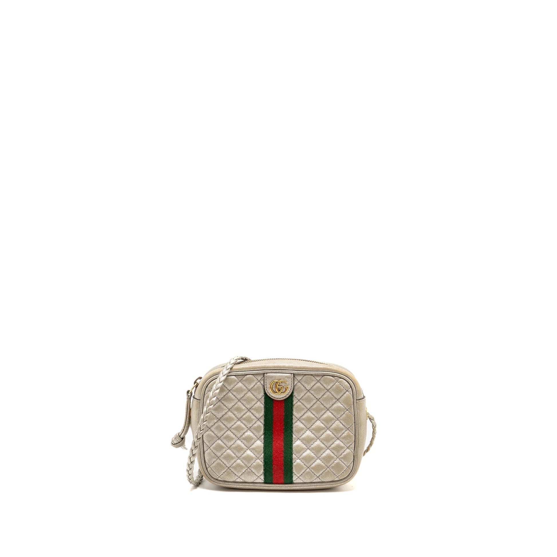 Gucci Ophidia Crossbody Bag Calfskin Metallic Silver